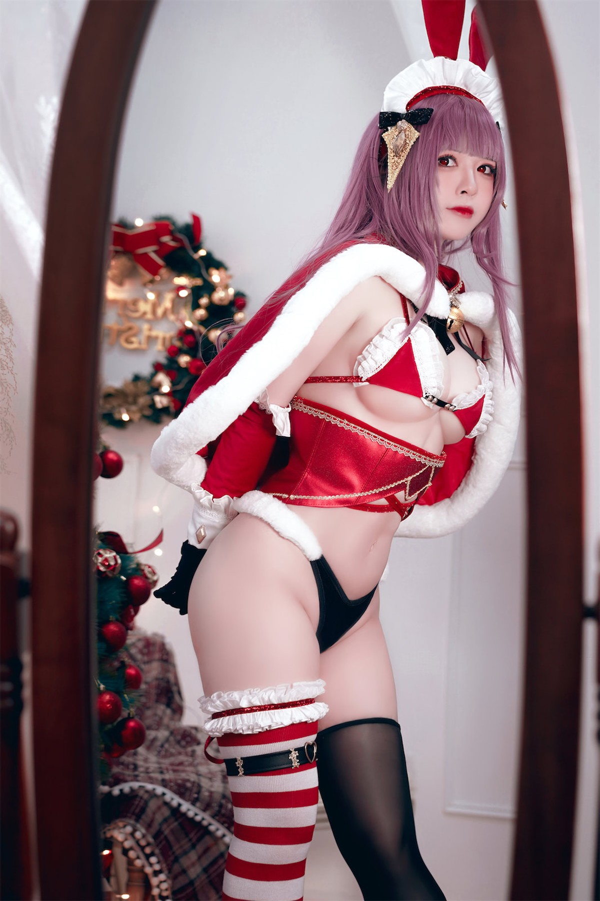 Cosplay 半半子 Christmas Bunny Aike(35)