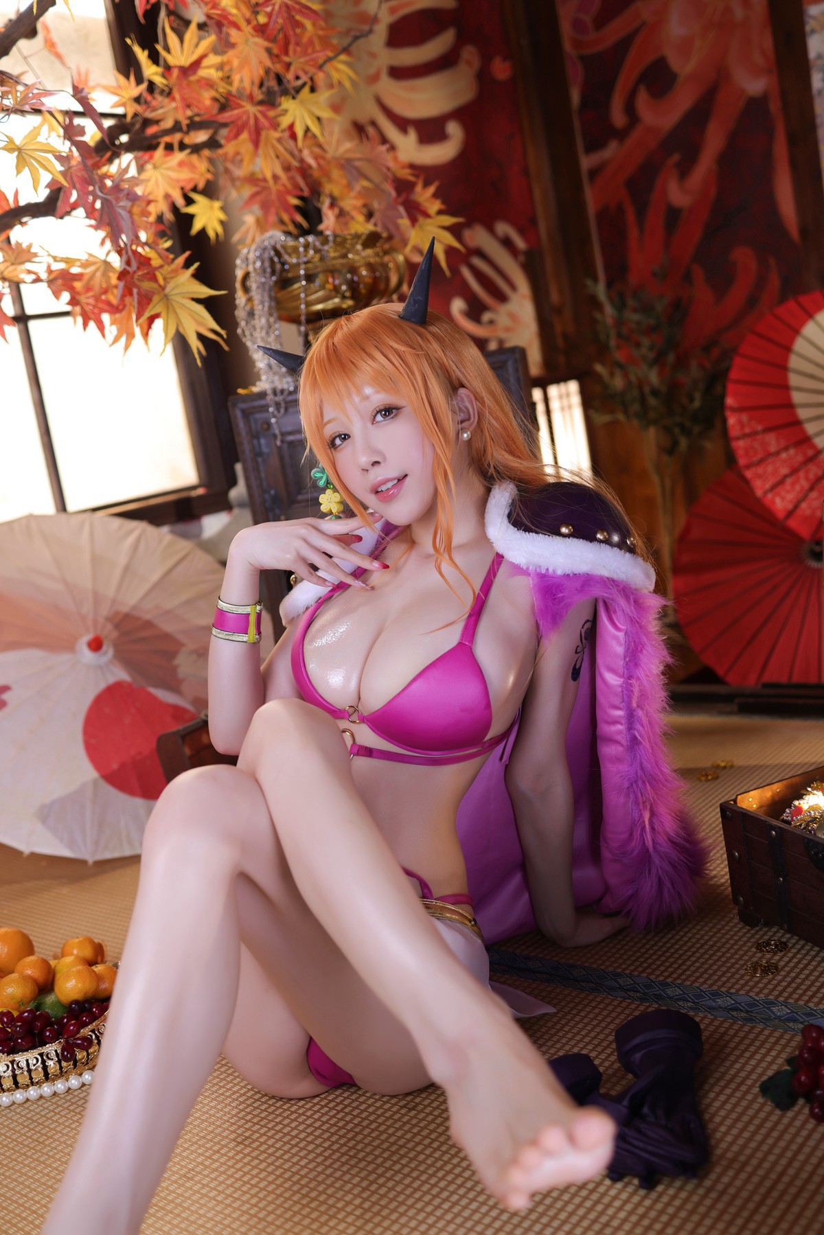 水淼aqua Cosplay 海贼王 娜美(59)