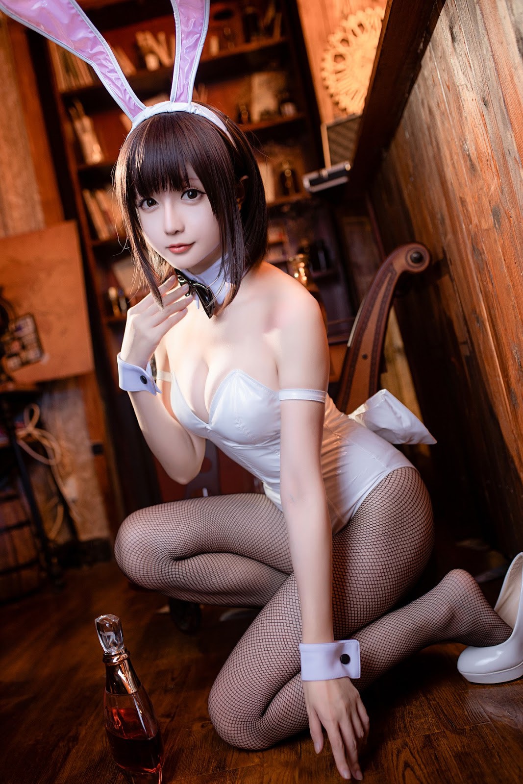 Cosplay 星之迟迟Hoshilily 加藤惠 兔女郎(38)