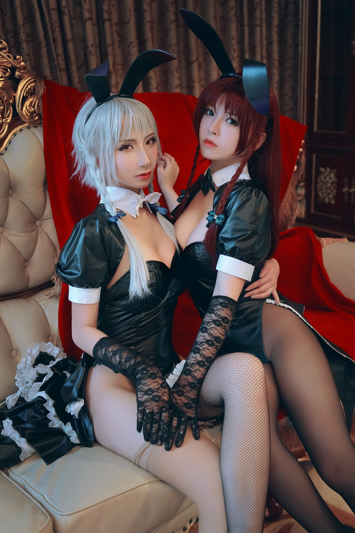 Cosplay 半半子Banbanko 索索 Sophia 红美铃 十六夜咲夜(24)