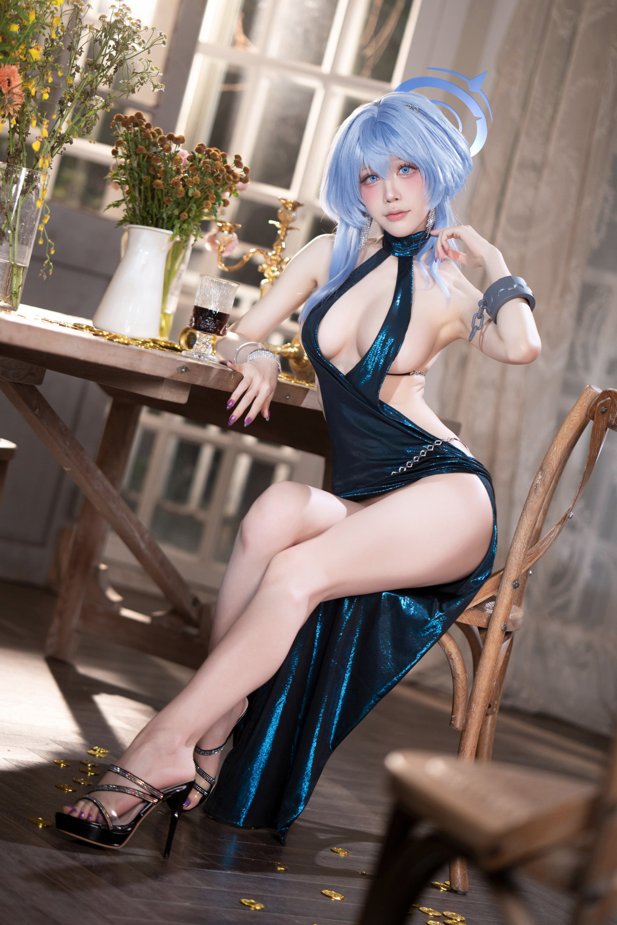 Cosplay 水淼Aqua 碧蓝档案 天雨亚子礼服 Set.01(5)