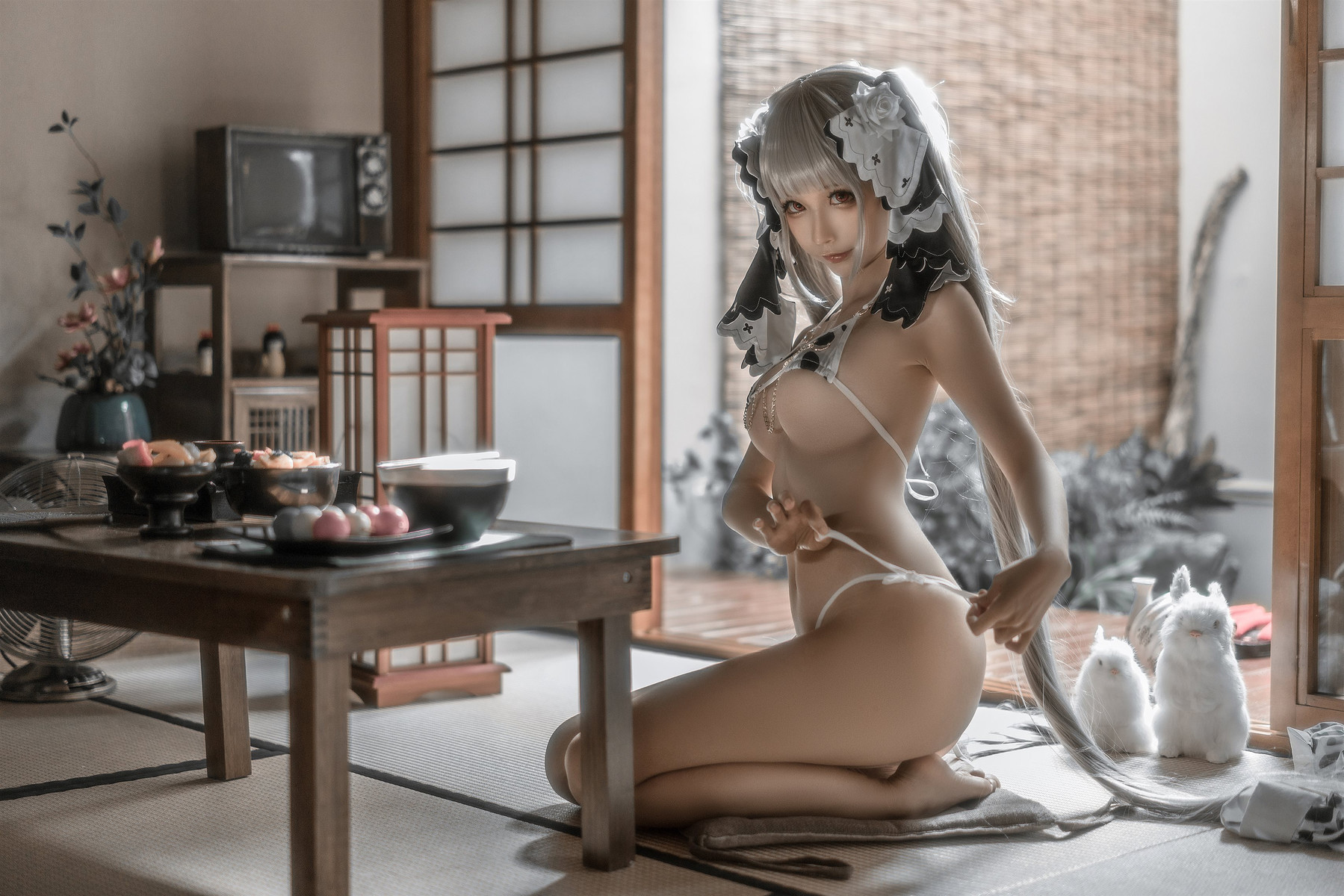 蠢沫沫 Cosplay 可畏婚纱绅士版(24)