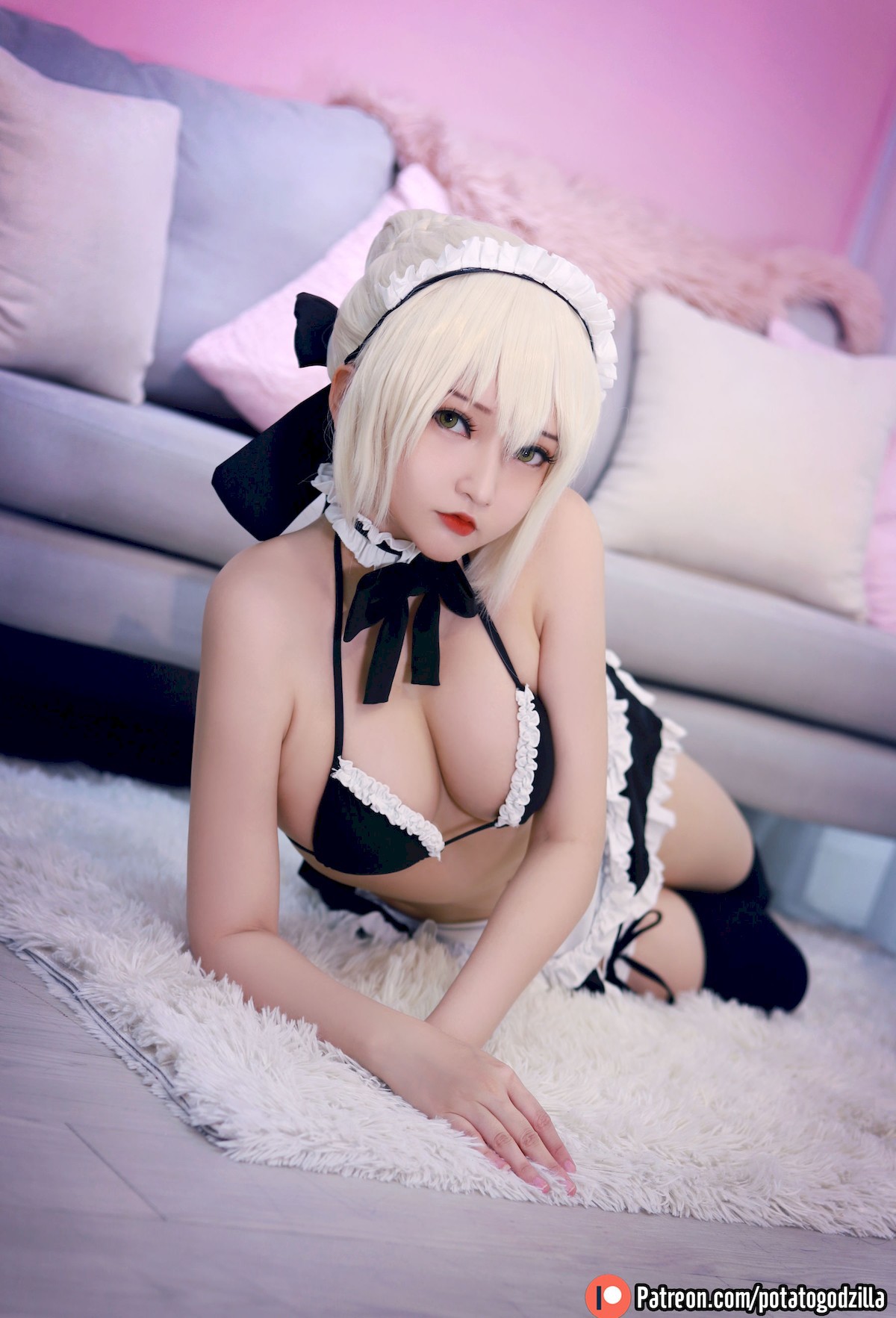 Potato Godzilla Cosplay セイバーオルタ メイド Ver.(25)