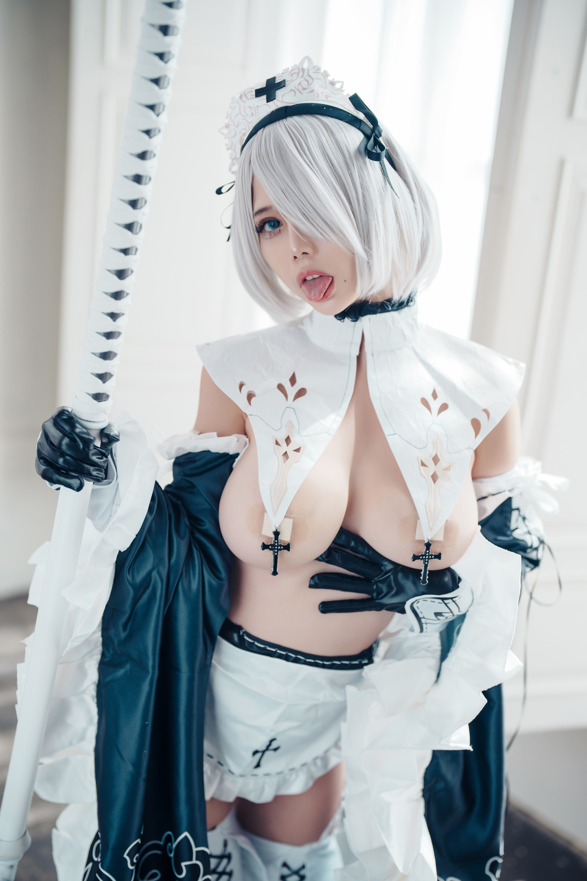 Cosplay 沖田凜花Rinka 2B Maid(7)