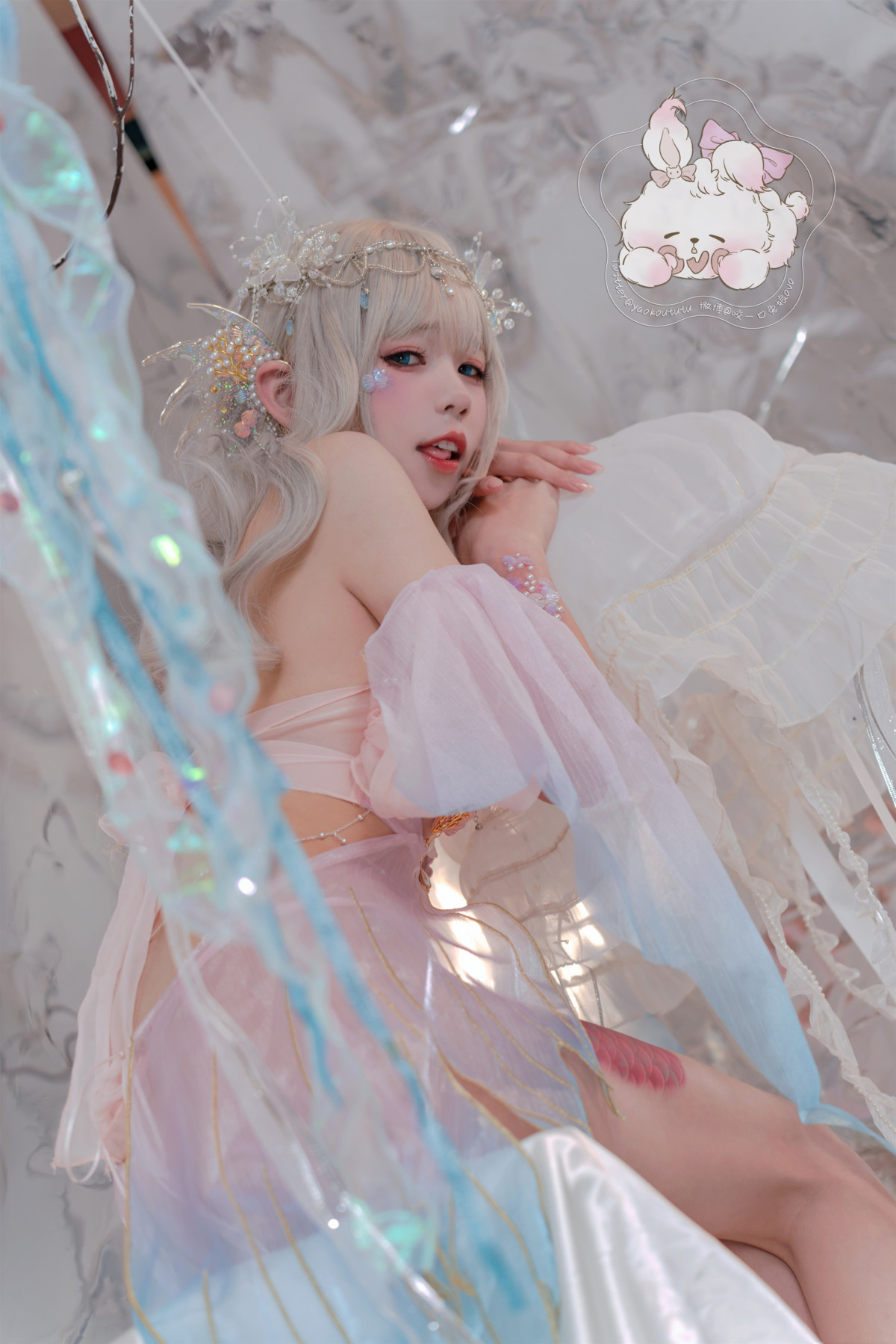 Cosplay 咬一口兔娘 海的女儿 Mermaid(23)