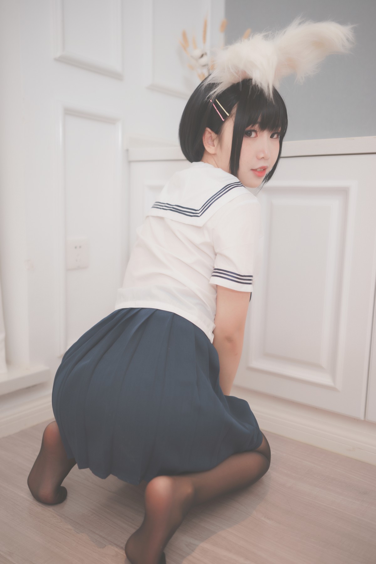 Cosplay 面饼仙儿 面饼兔耳jk(6)