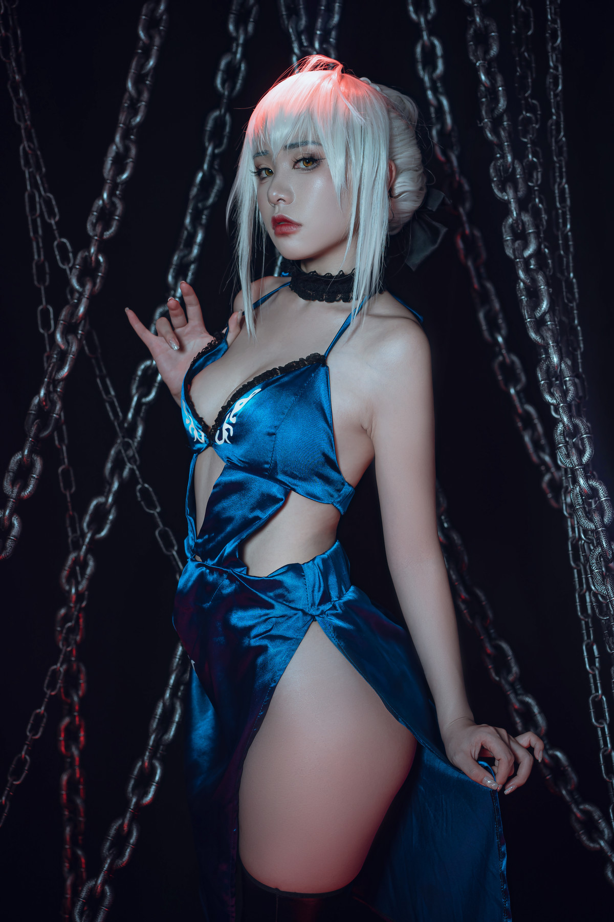 爆机少女喵小吉 Cosplay 黑呆 Saber Alter(30)