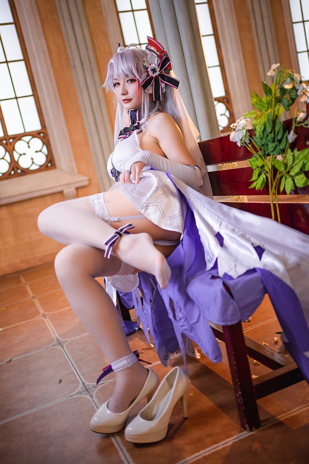 Cosplay 星之迟迟Hoshilily 秘密花园 欧根婚纱(7)