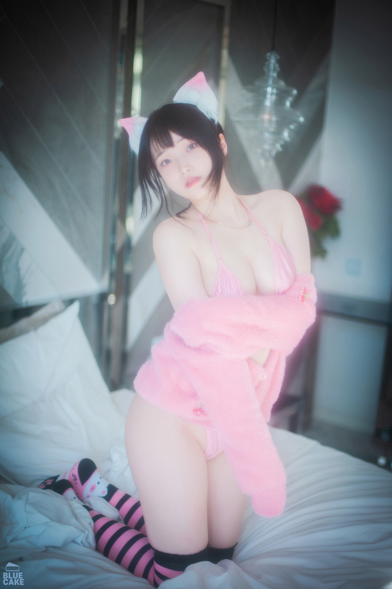 Bambi 밤비, [BLUECAKE] Naughty Cats Pink &#038; Mint RED Set.01(36)