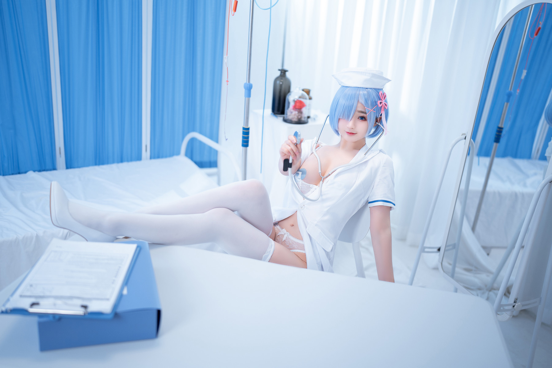 桜井宁宁 Cosplay 雷姆护士 Nurse Rem(21)