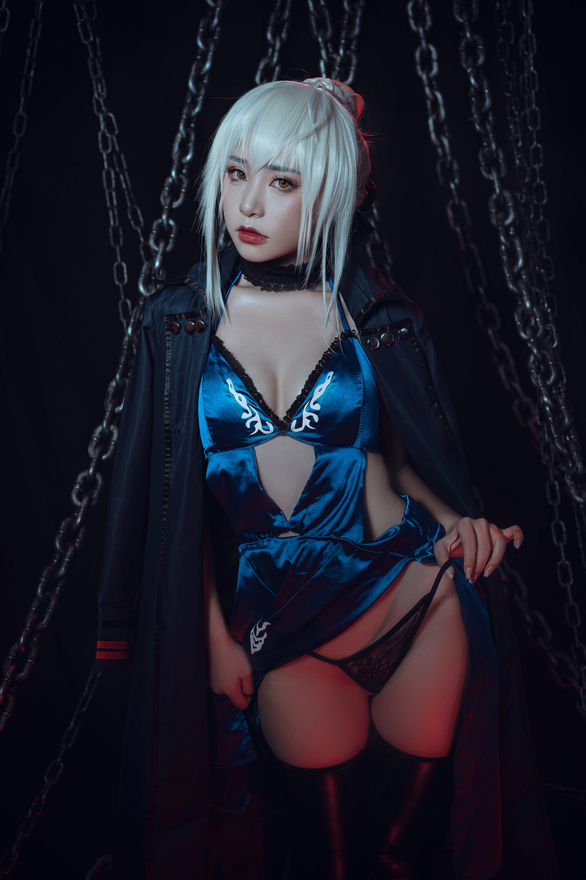 爆机少女喵小吉 Cosplay 黑呆 Saber Alter(7)