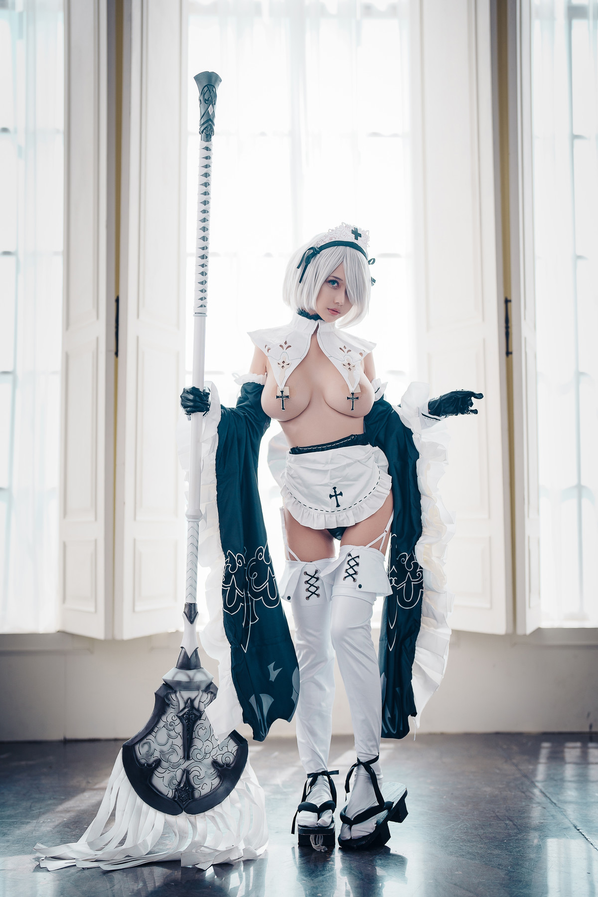 Cosplay 沖田凜花Rinka 2B Maid(1)