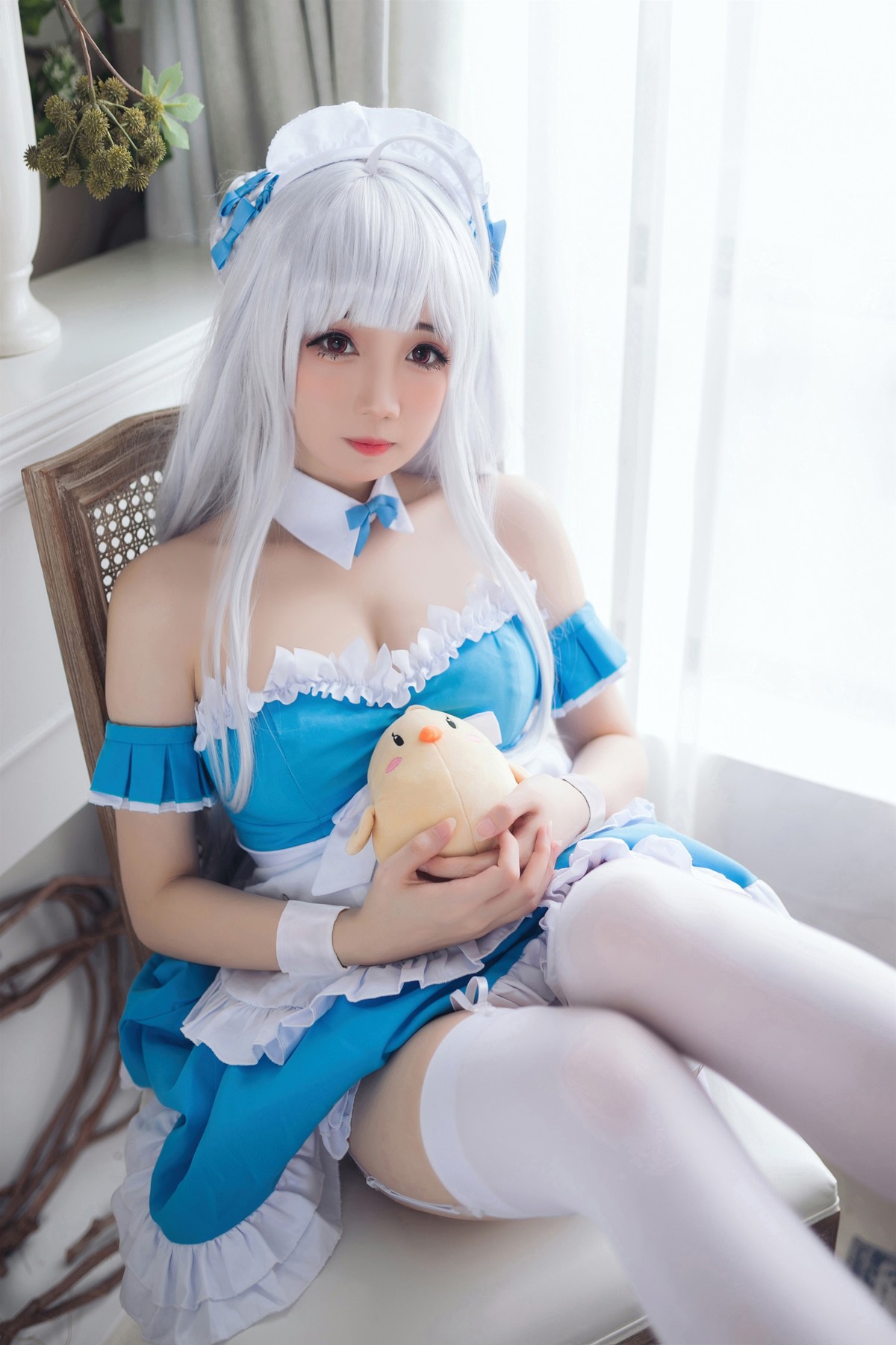 焖焖碳 Cosplay 小天鹅女仆(12)