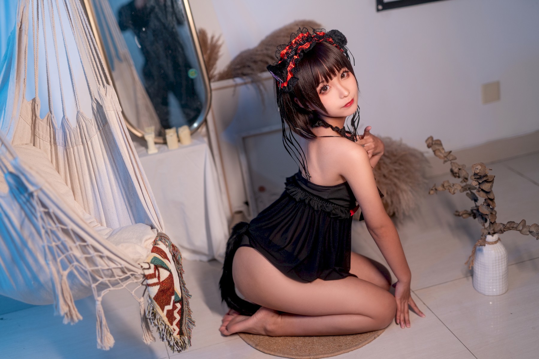 蠢沫沫 Cosplay 黑睡裙 Black Nightdress(3)