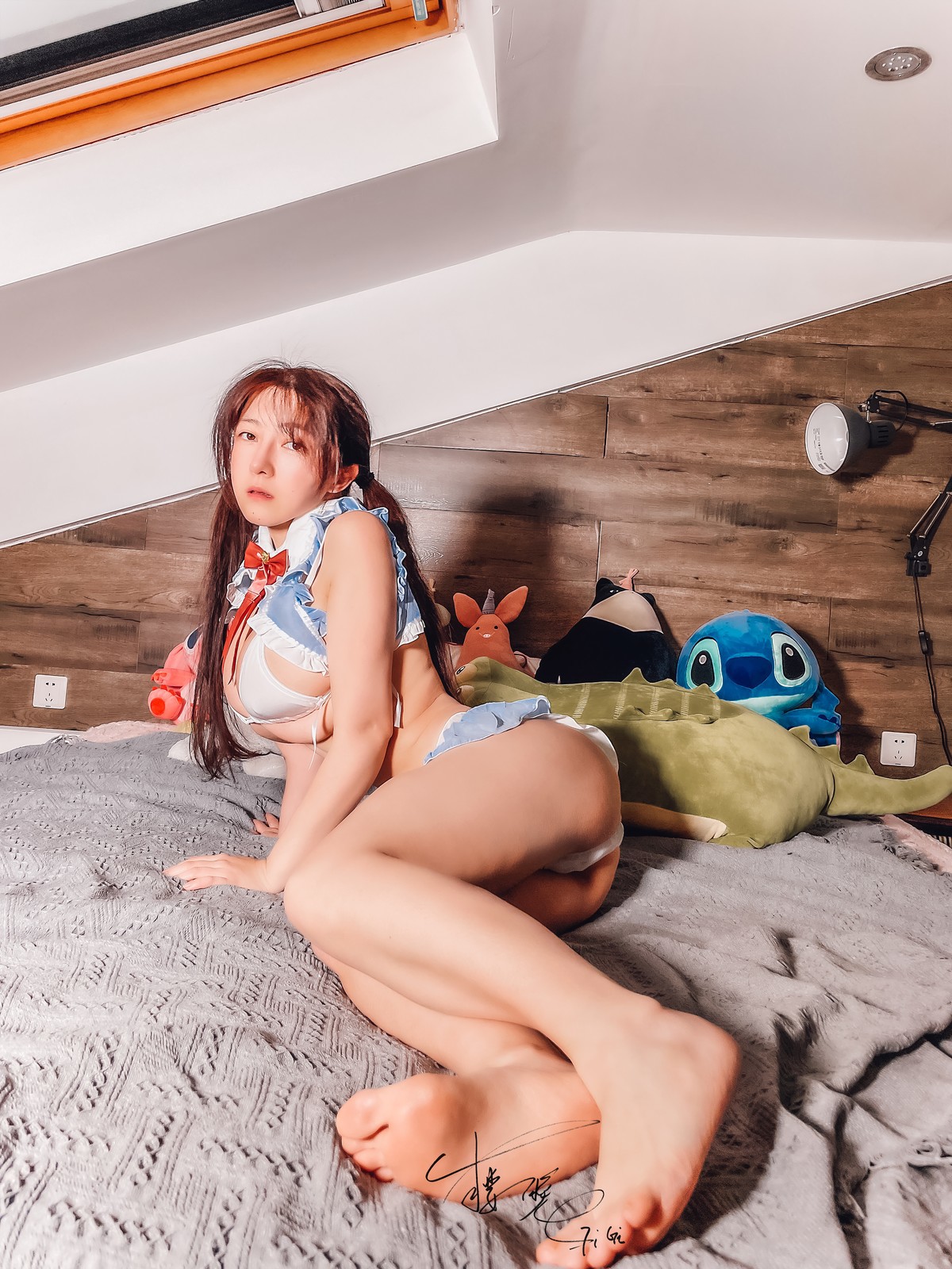 Cosplay 樱晚gigi 蓝色比基尼(19)