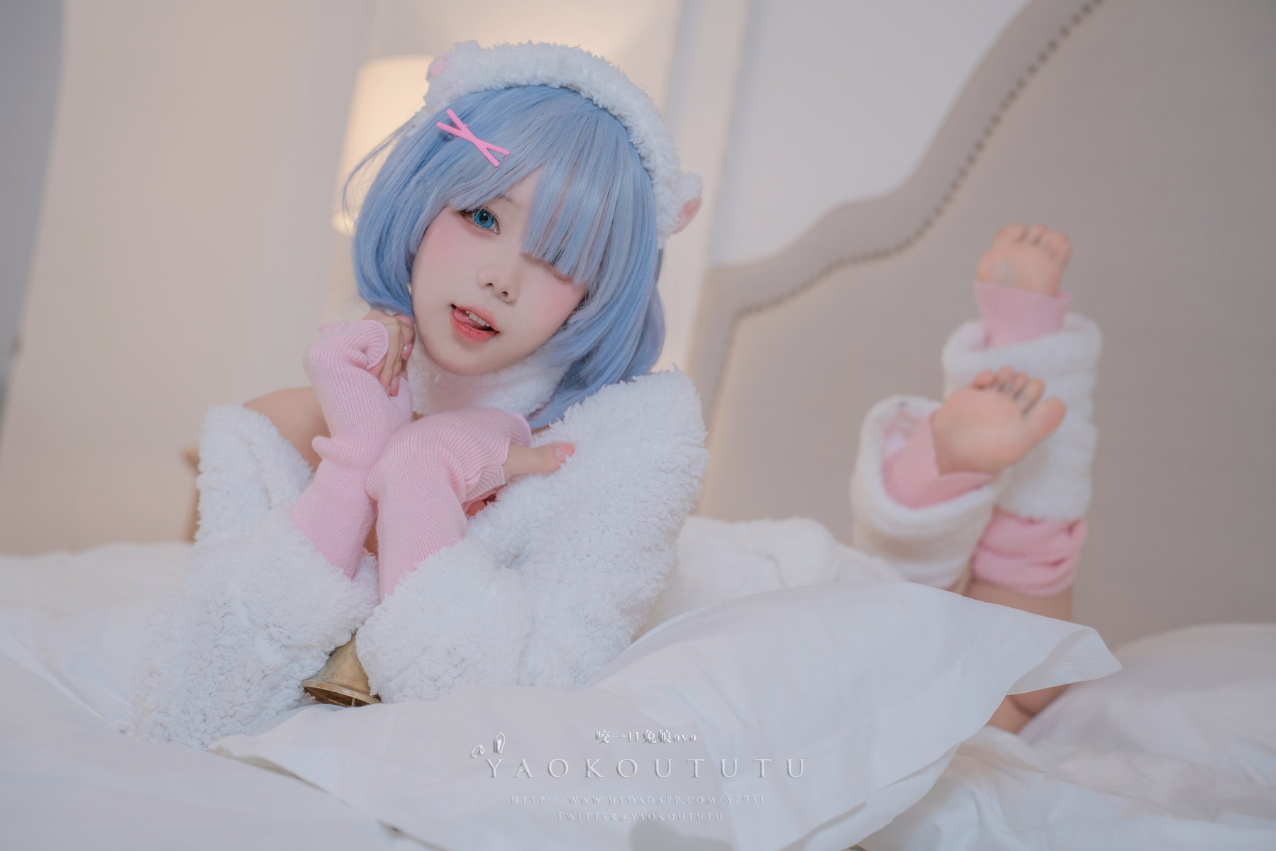 Cosplay 黏黏团子兔 T3特典 蕾姆咩咩(17)