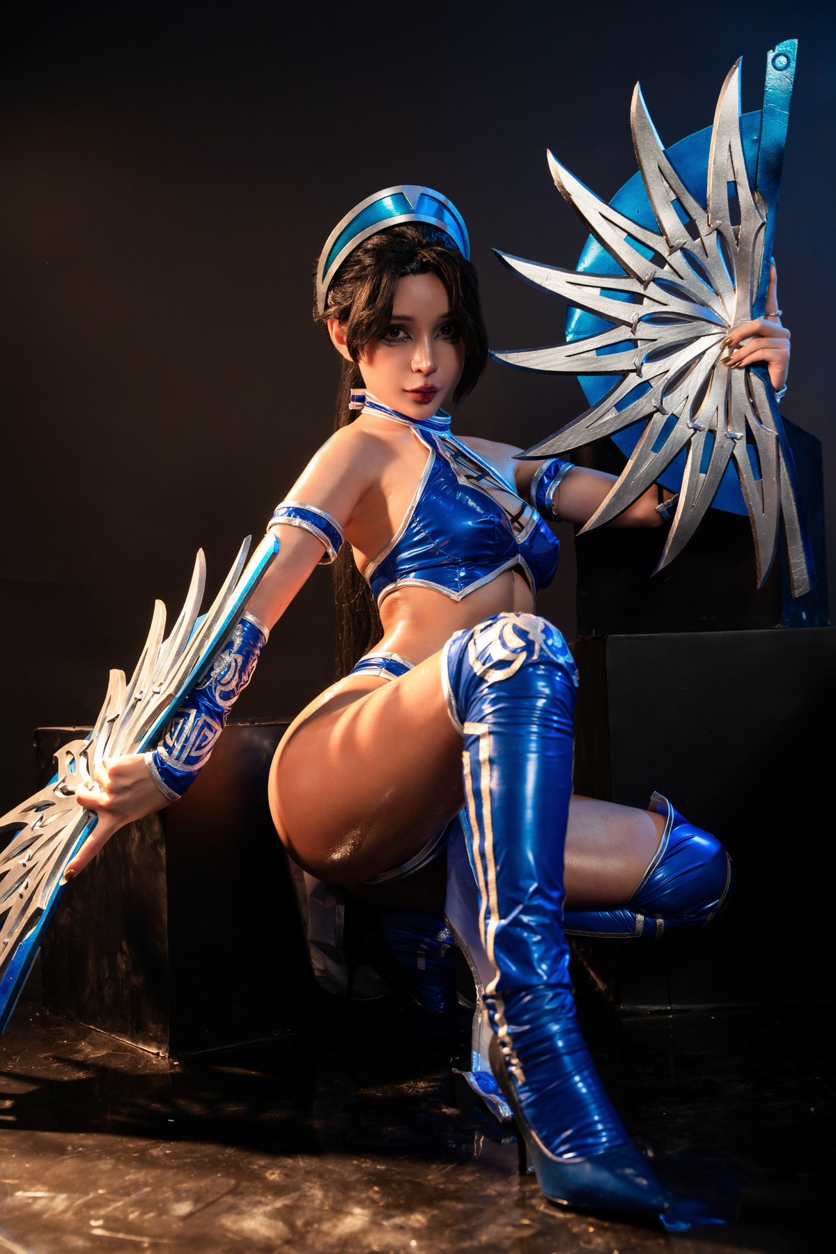 Cosplay Umeko.J Kitana Mortal Kombat Set.02(11)