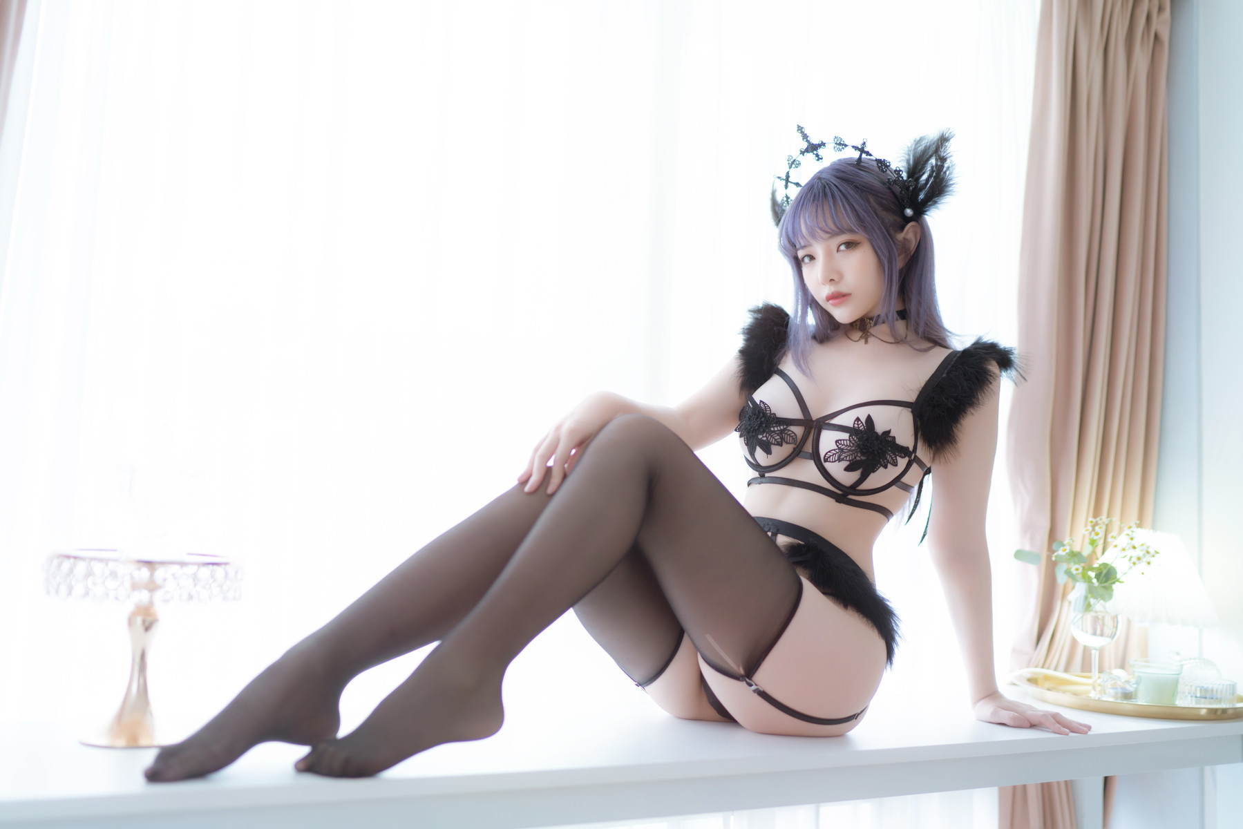 Cosplay 雯妹不讲道理 黑色天使(5)