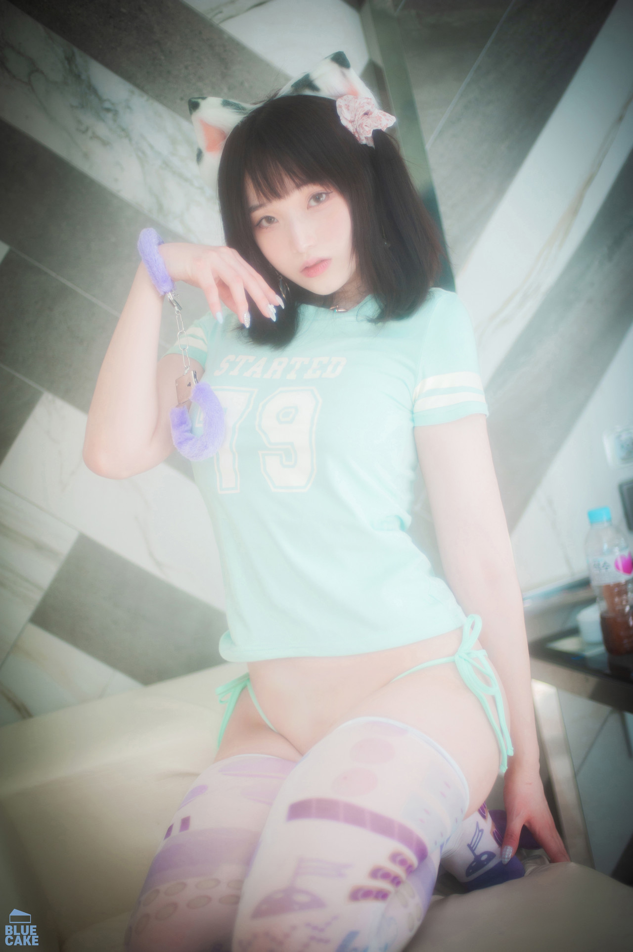 Bambi 밤비, [BLUECAKE] Naughty Cats Pink &#038; Mint RED Set.02(16)