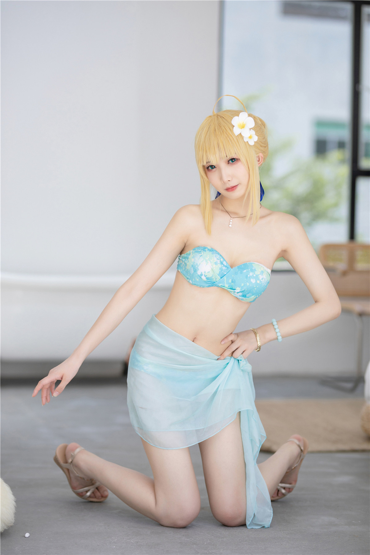 Cosplay 封疆疆v 阿尔托莉雅 潘德拉贡 泳装(11)