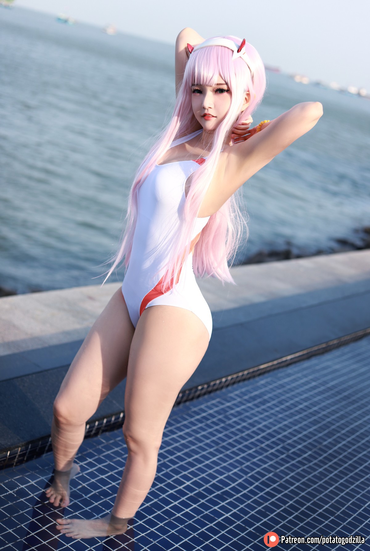 Cosplay Potato Godzilla Zero Two Swimsuit(26)