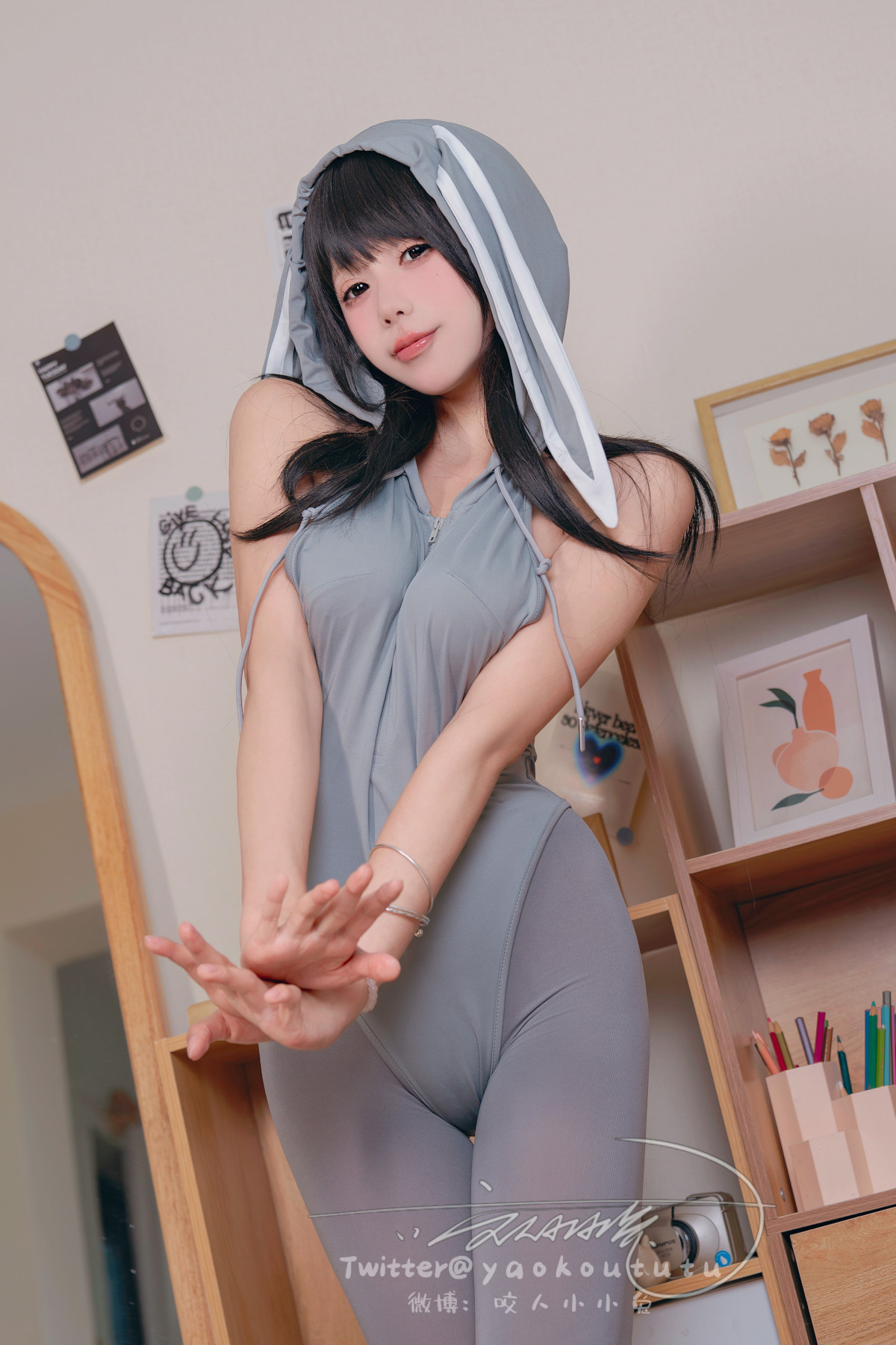 Cosplay 黏黏团子兔 小灰兔 Gray Rabbit(8)