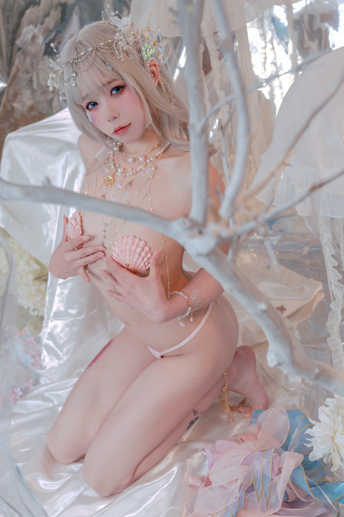 Cosplay 咬一口兔娘 海的女儿 Mermaid(45)