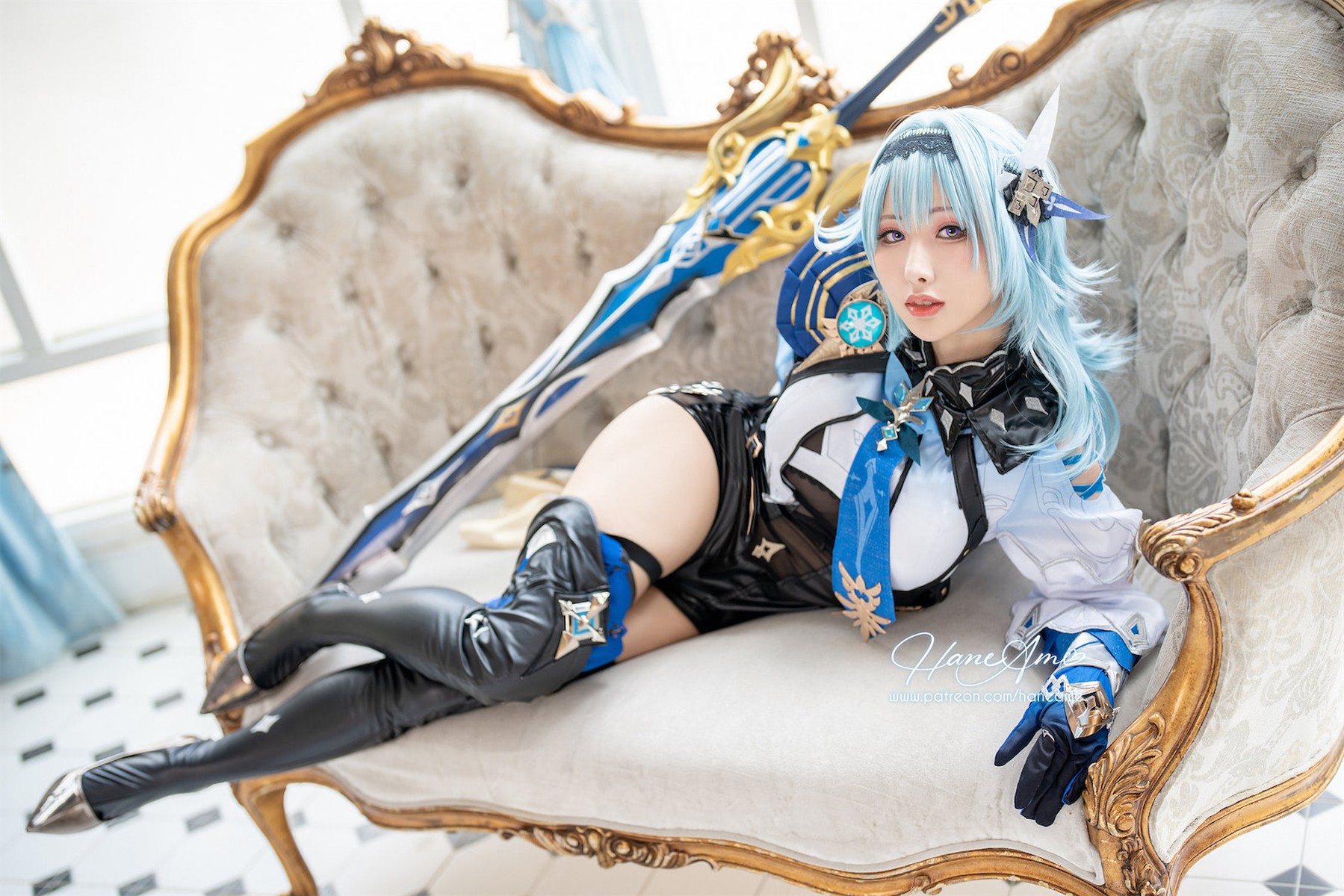 雨波HaneAme Cosplay Eula Lawrence Genshin Impact(4)