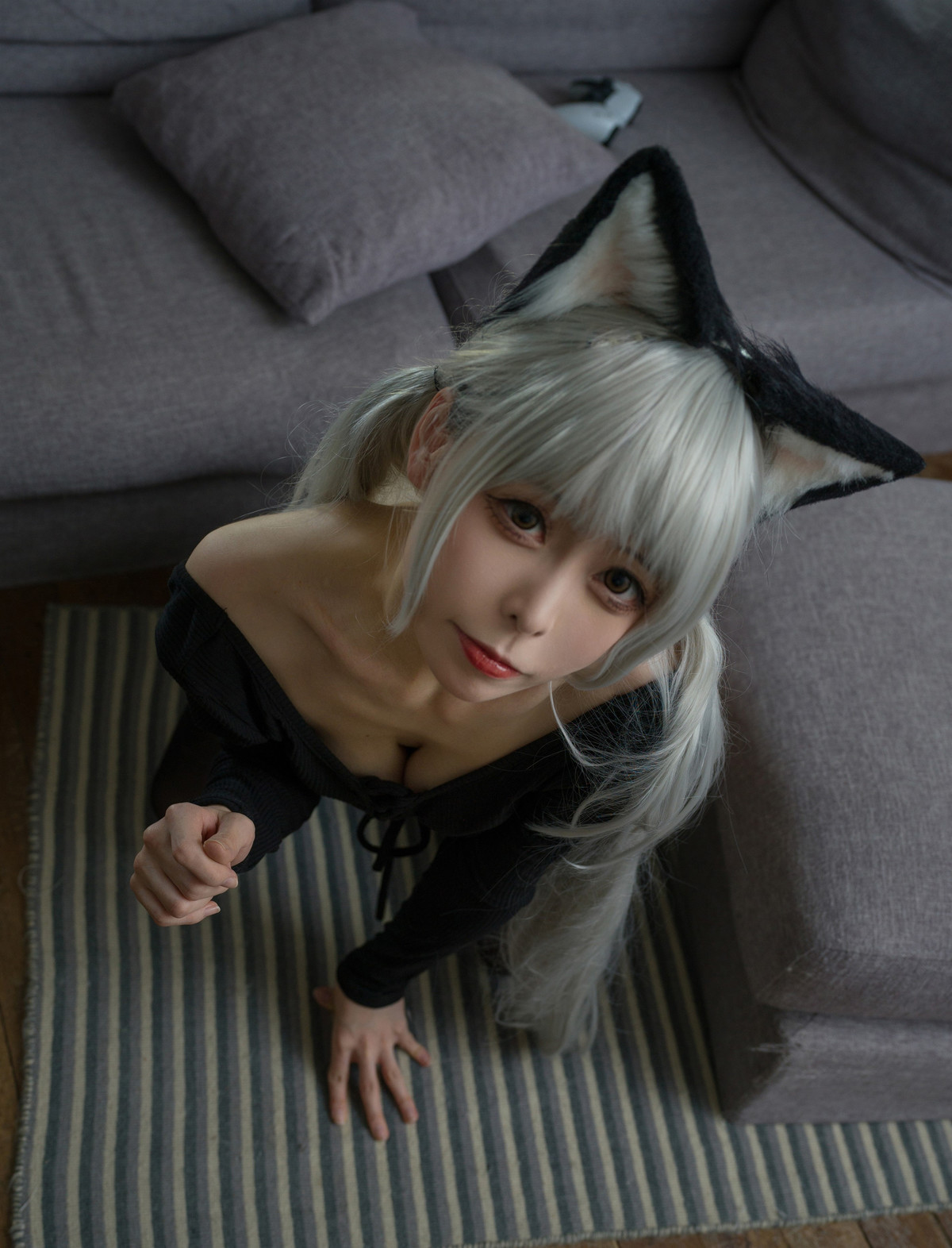 Cosplay 樱岛嗷一 黑猫针织衫连体衣 Set.01(10)