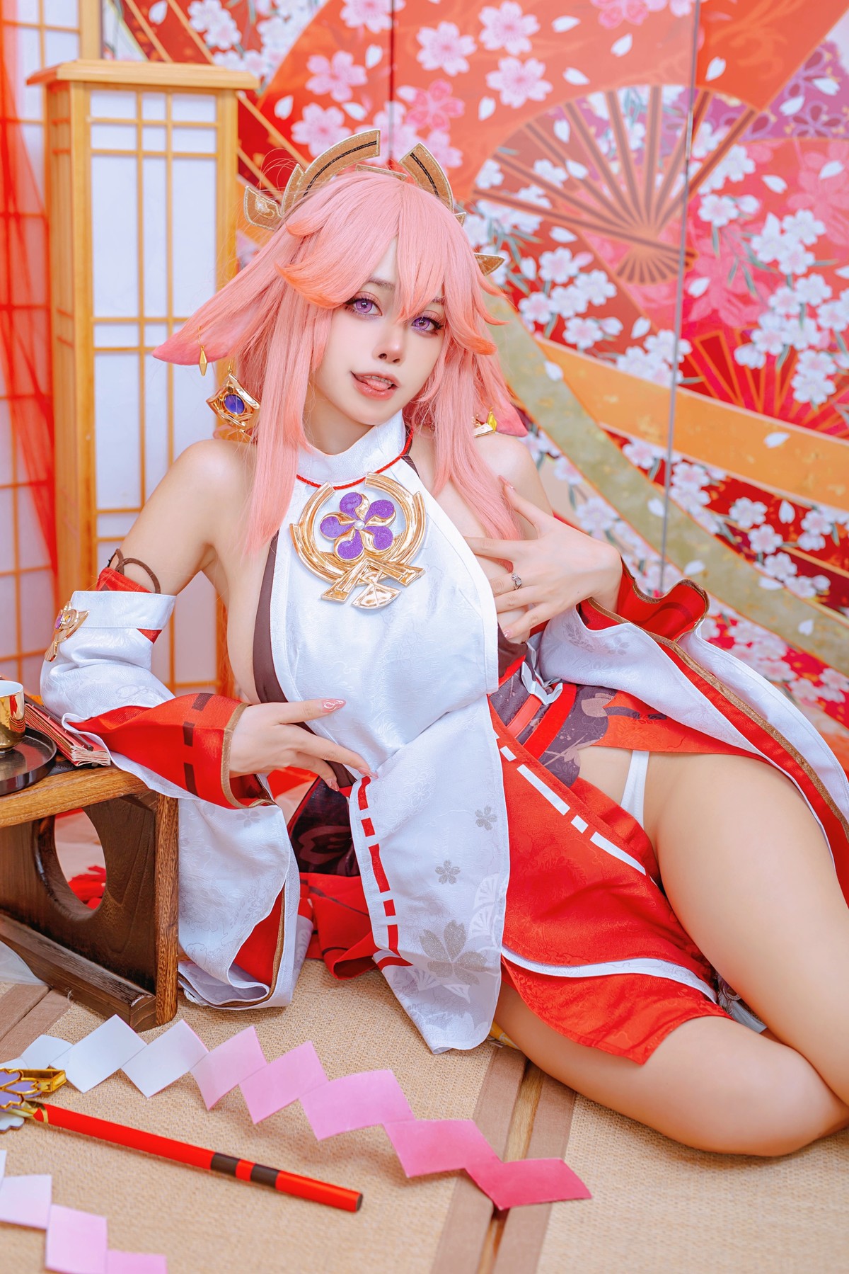 Cosplay 日本性感萝莉Byoru 八重神子 雷電将軍 Set.01(3)