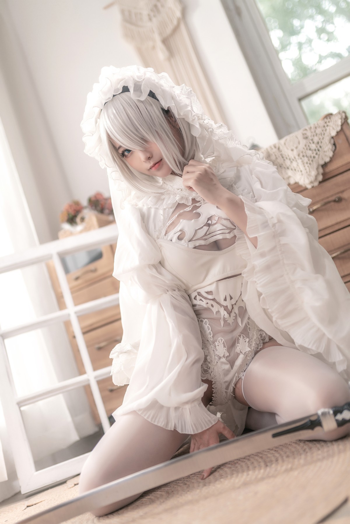 Cosplay 蠢沫沫 Chunmomo 尼尔纪元 白花嫁(11)