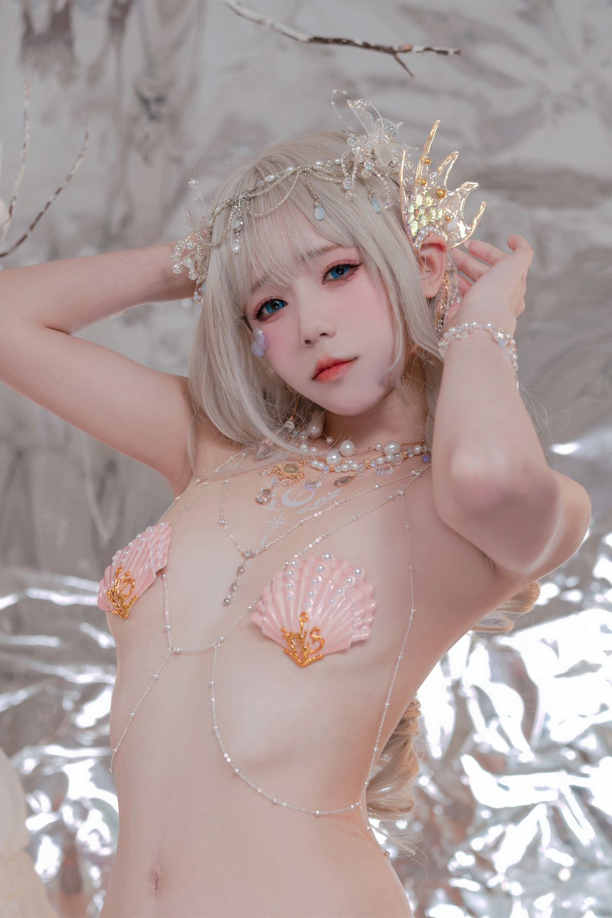 Cosplay 咬一口兔娘 海的女儿 Mermaid(49)