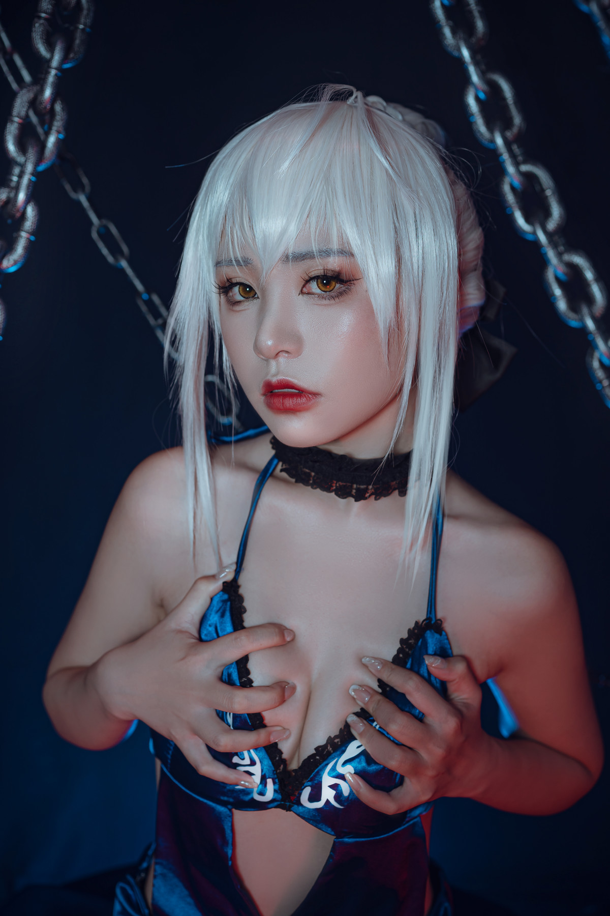 爆机少女喵小吉 Cosplay 黑呆 Saber Alter(39)