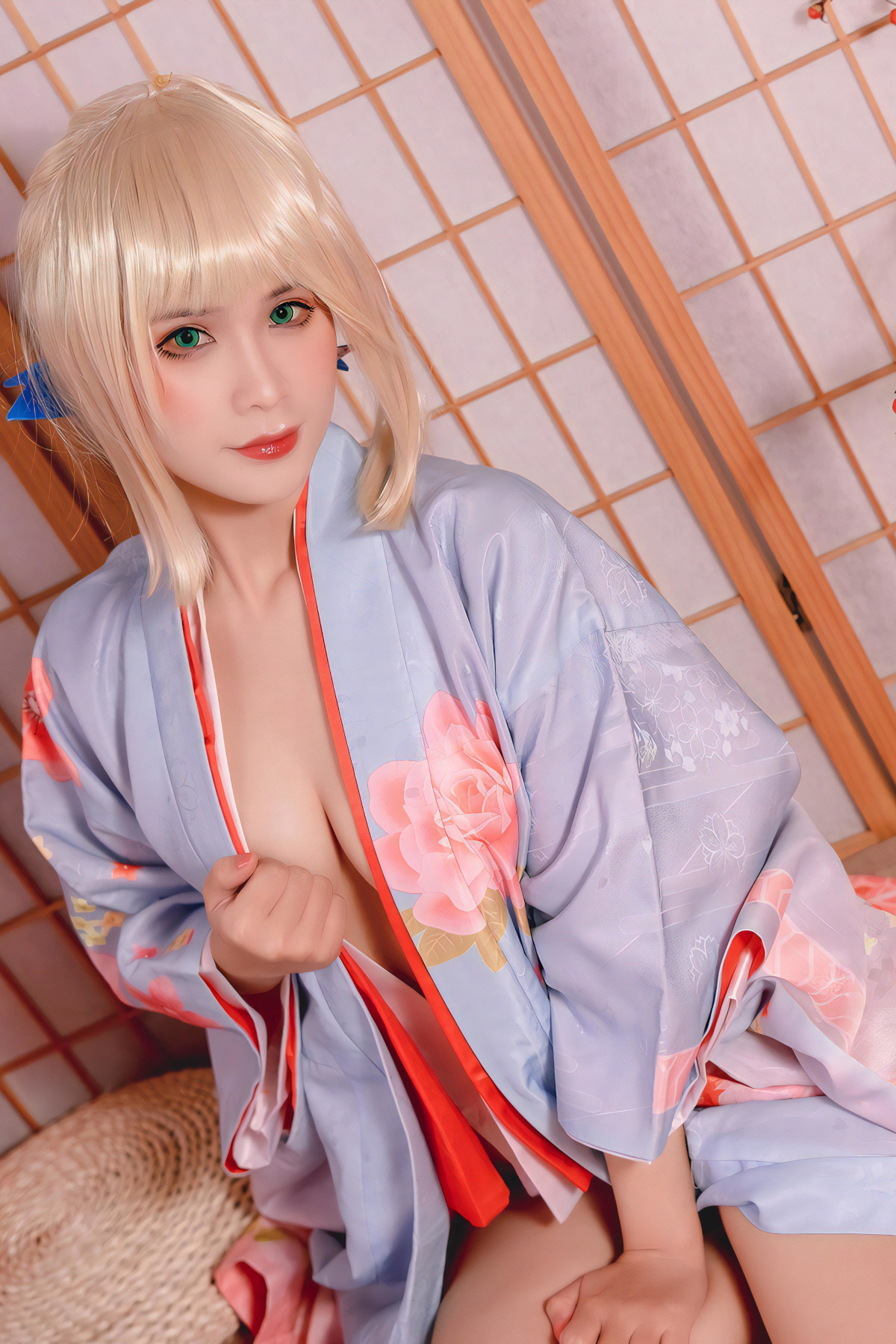 Cosplay Pyonピオン Saber セイバー Kimono(13)