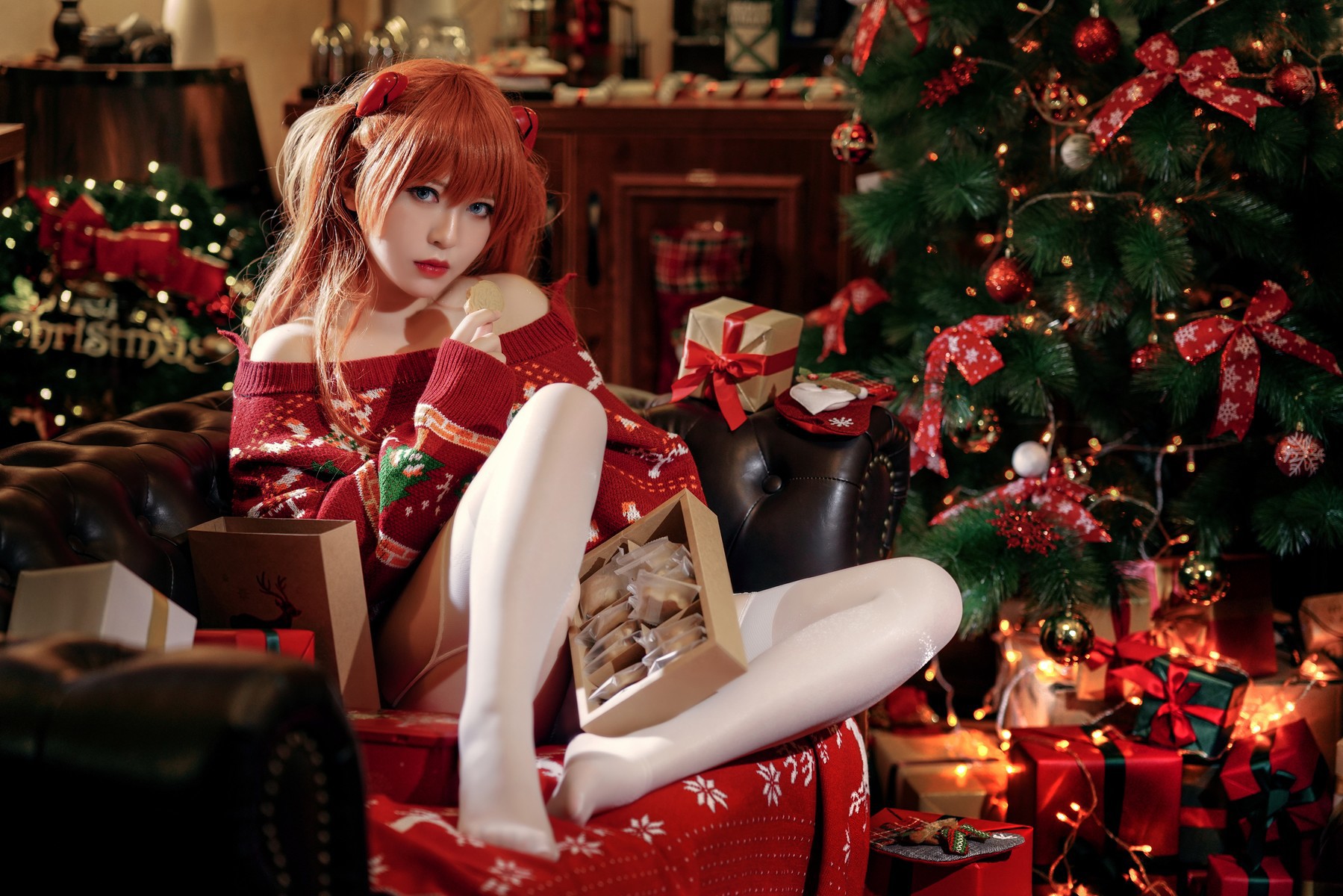 Cosplay 半半子 式波・ASUKA Christmas(7)