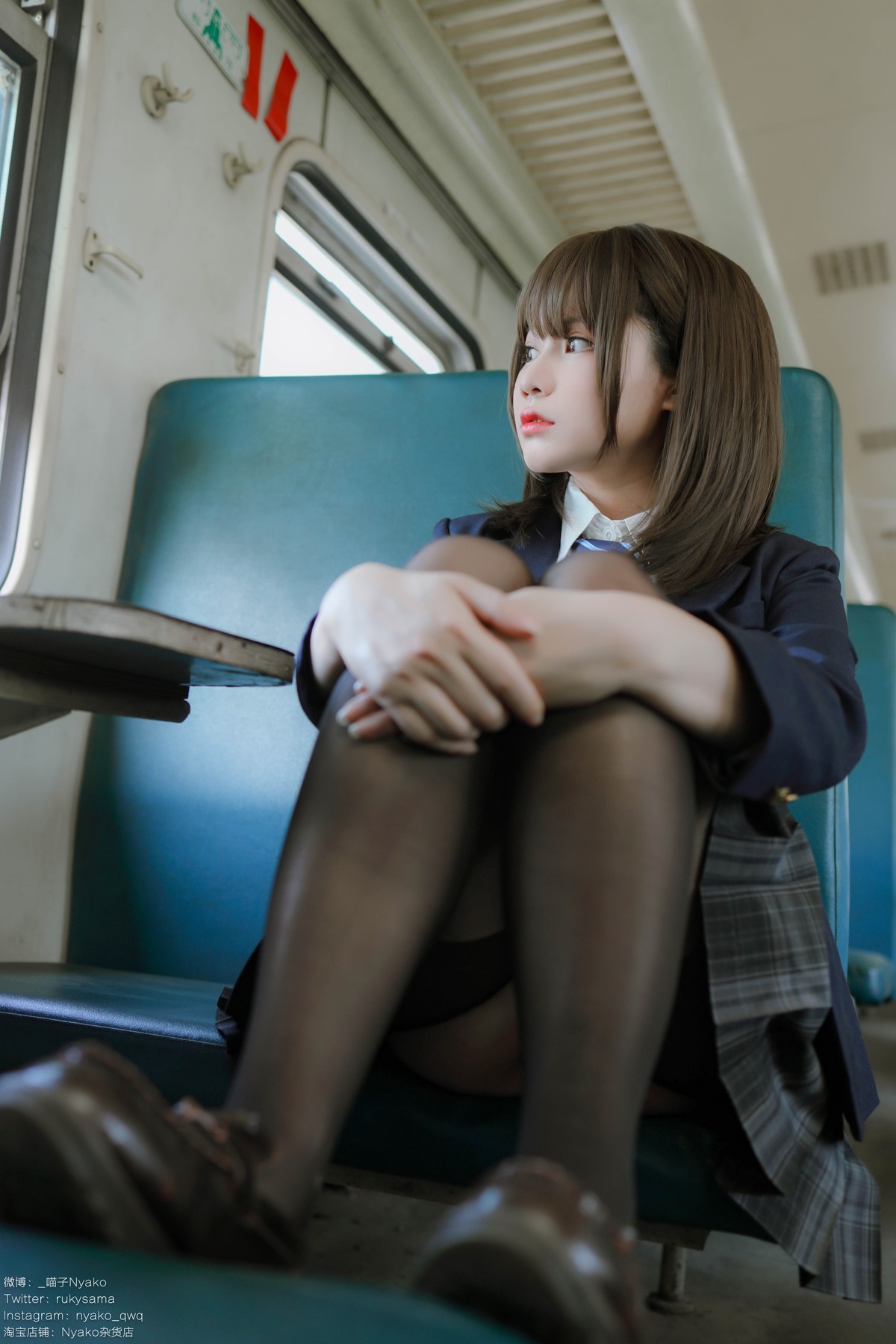 Cosplay Nyako喵子 火车JK制服(11)