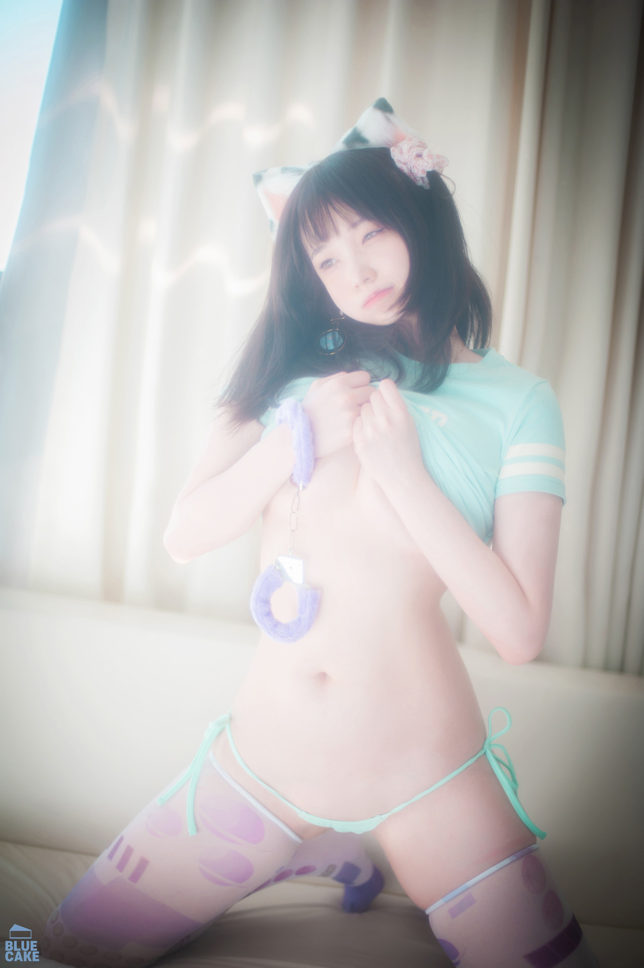 Bambi 밤비, [BLUECAKE] Naughty Cats Pink &#038; Mint RED Set.02(48)