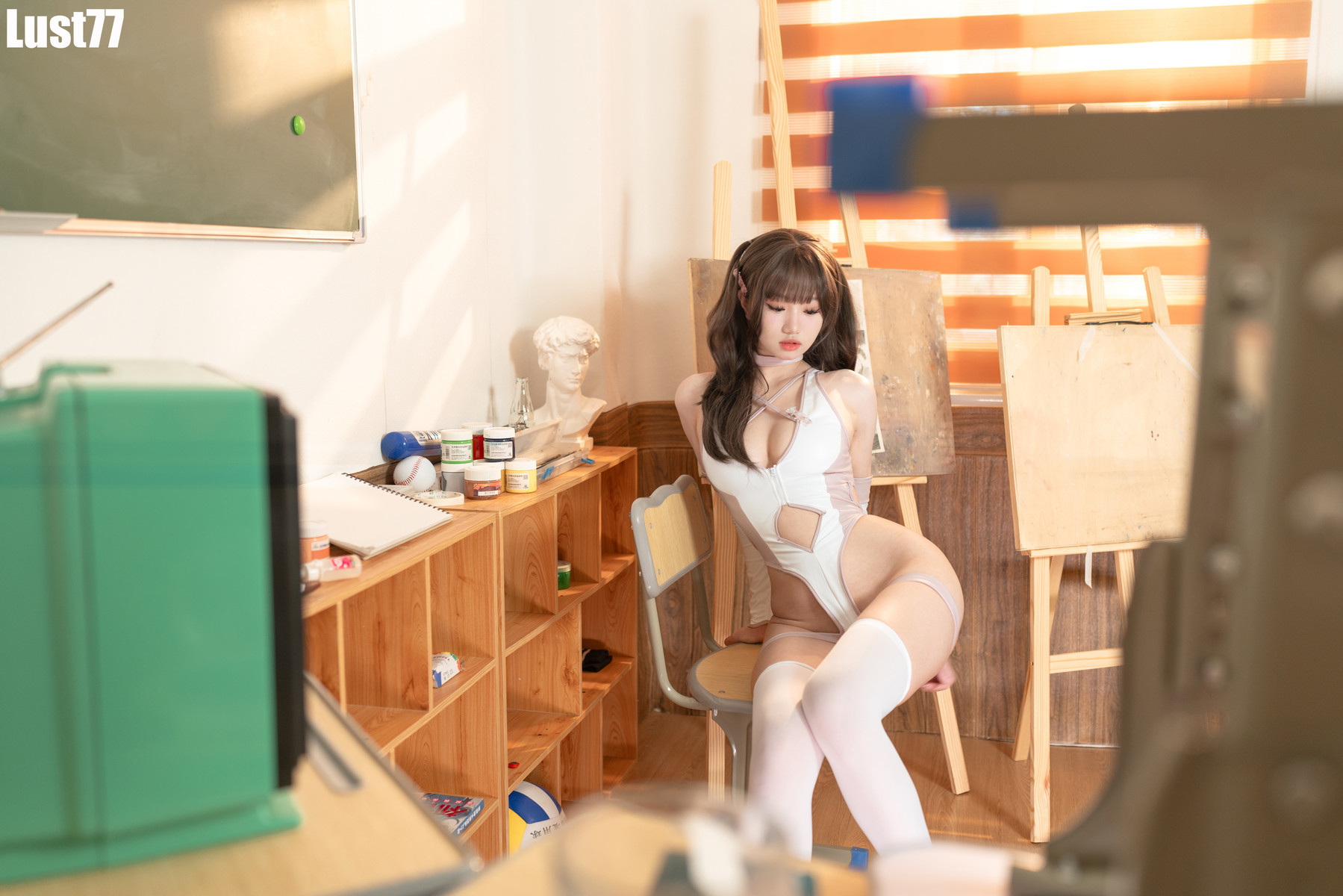 Cosplay 柒柒要乖哦 粉色泳衣 Set.01(51)