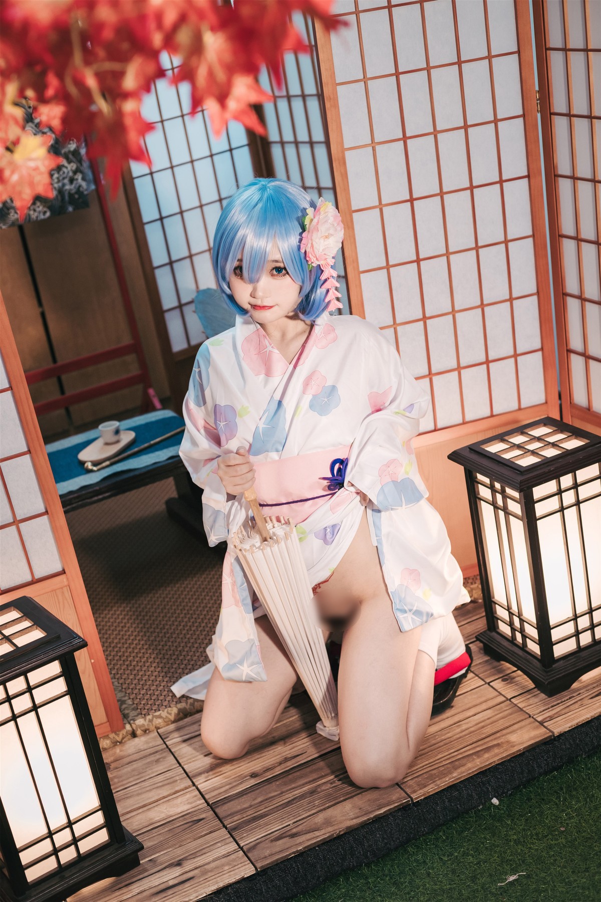 Cosplay 神沢永莉 蕾姆和风(21)