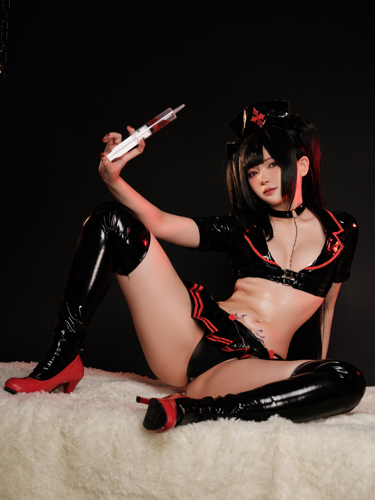 Cosplay ZinieQ Kurumi Dark Nurse Cosplay(13)