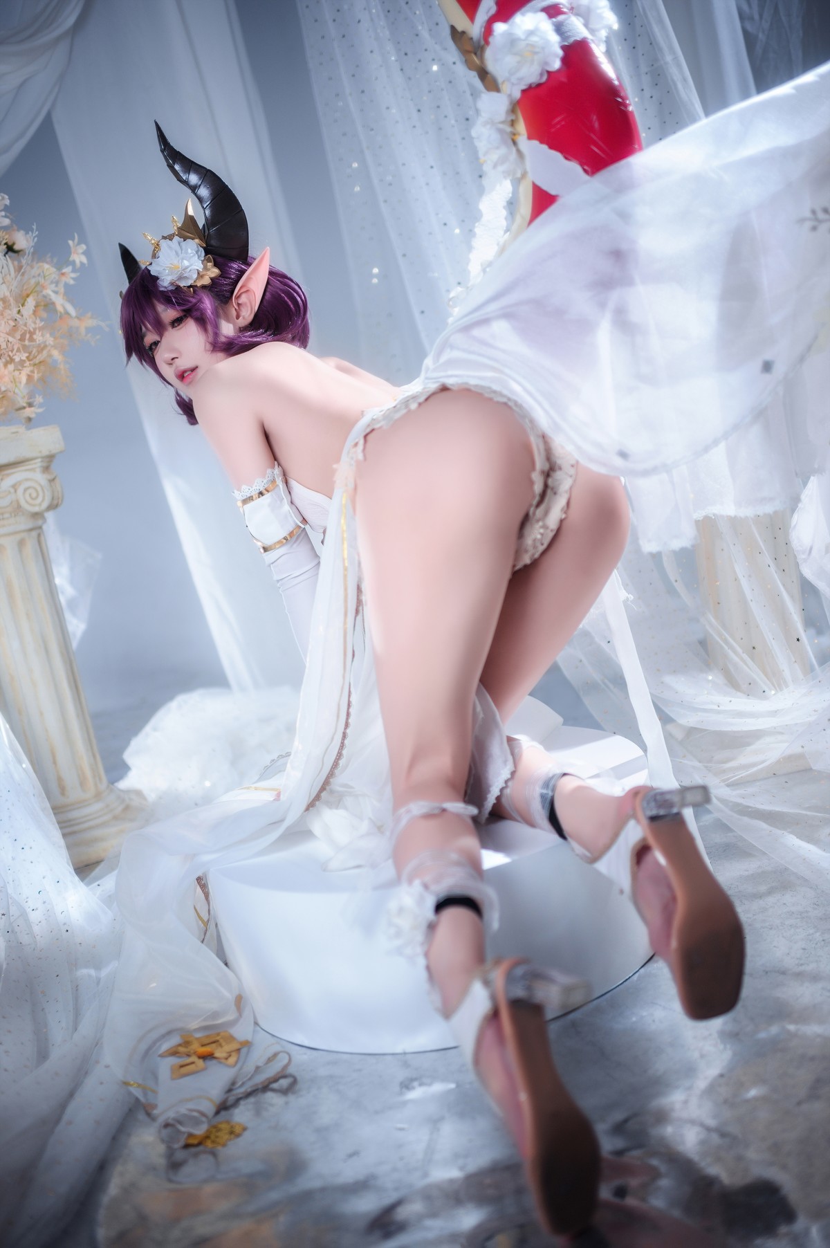 阿包也是兔娘 Cosplay 碧蓝幻想古蕾娅 龙娘(19)