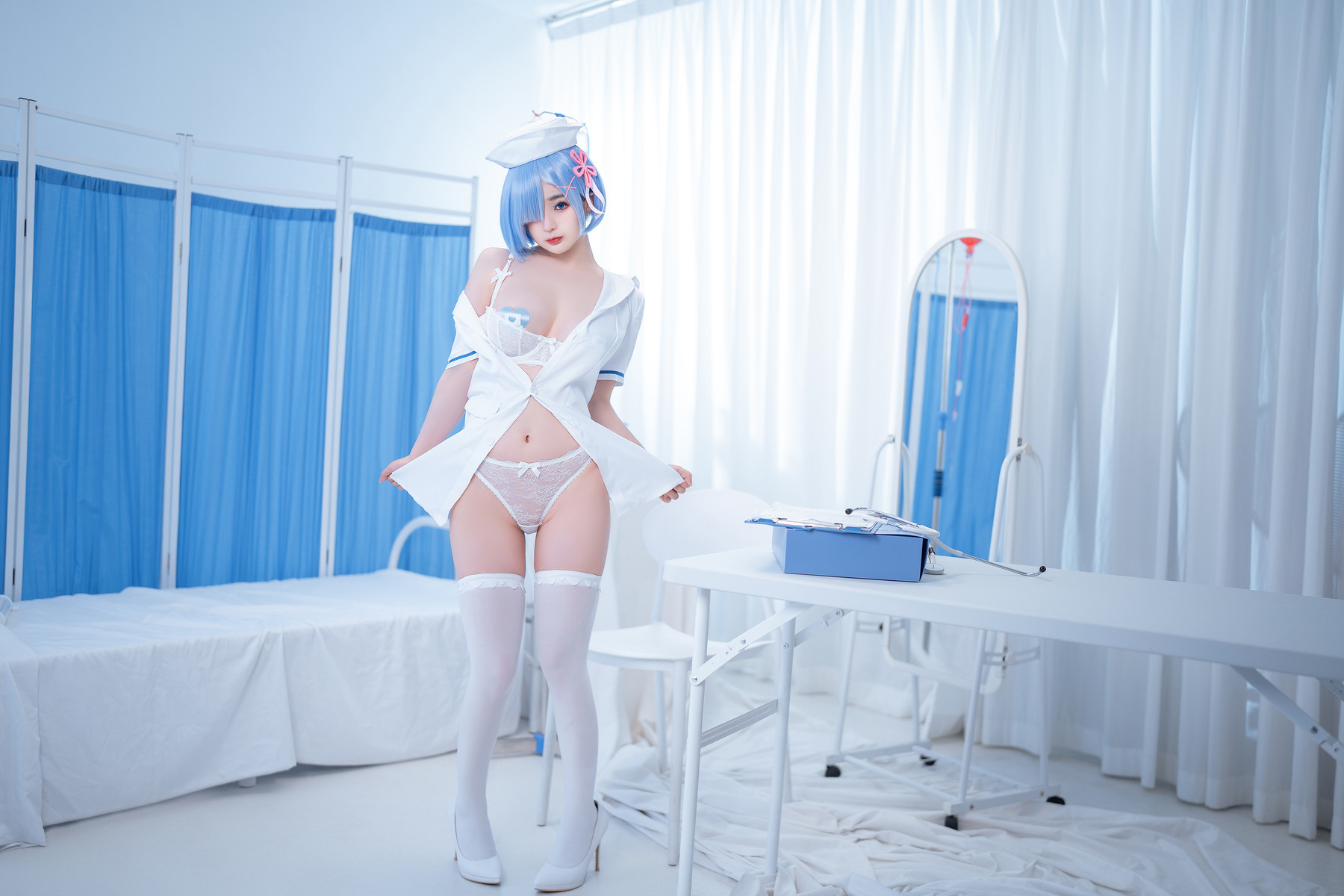 桜井宁宁 Cosplay 雷姆护士 Nurse Rem(16)