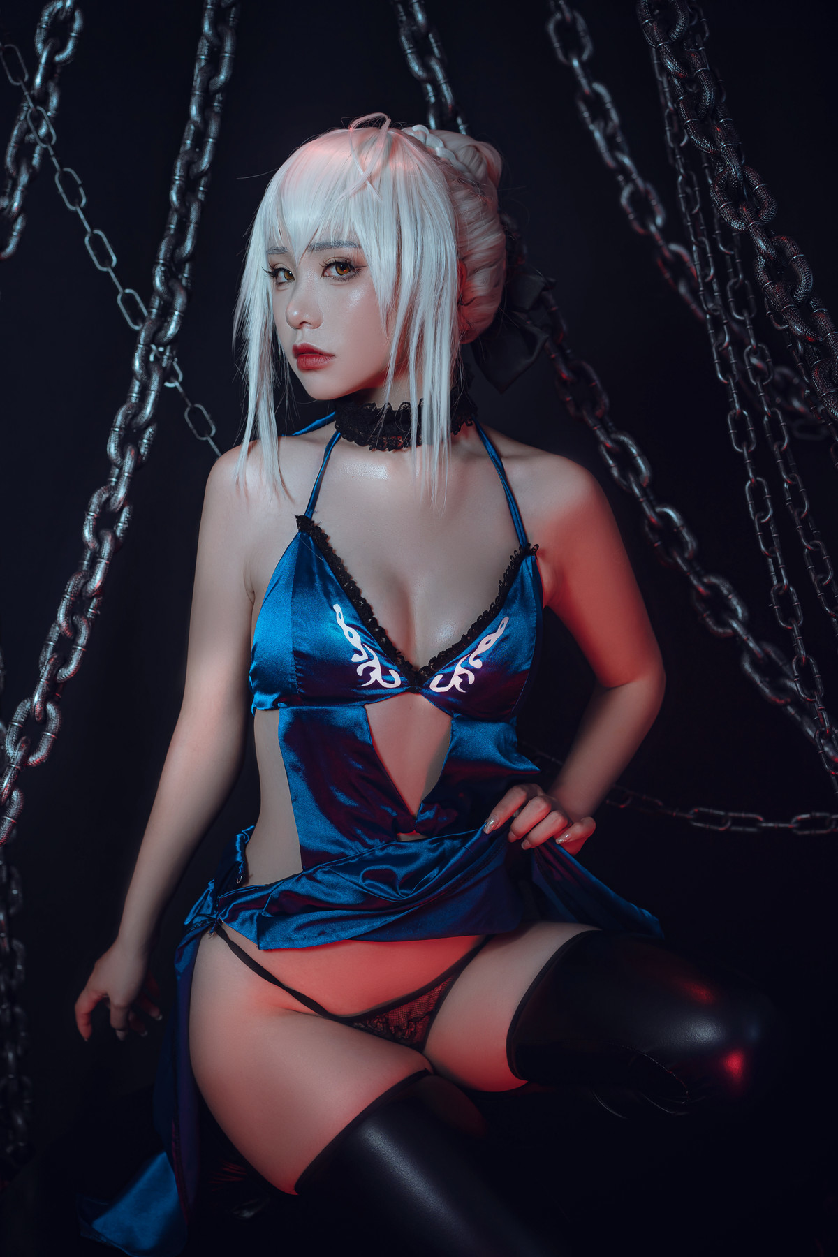 爆机少女喵小吉 Cosplay 黑呆 Saber Alter(9)