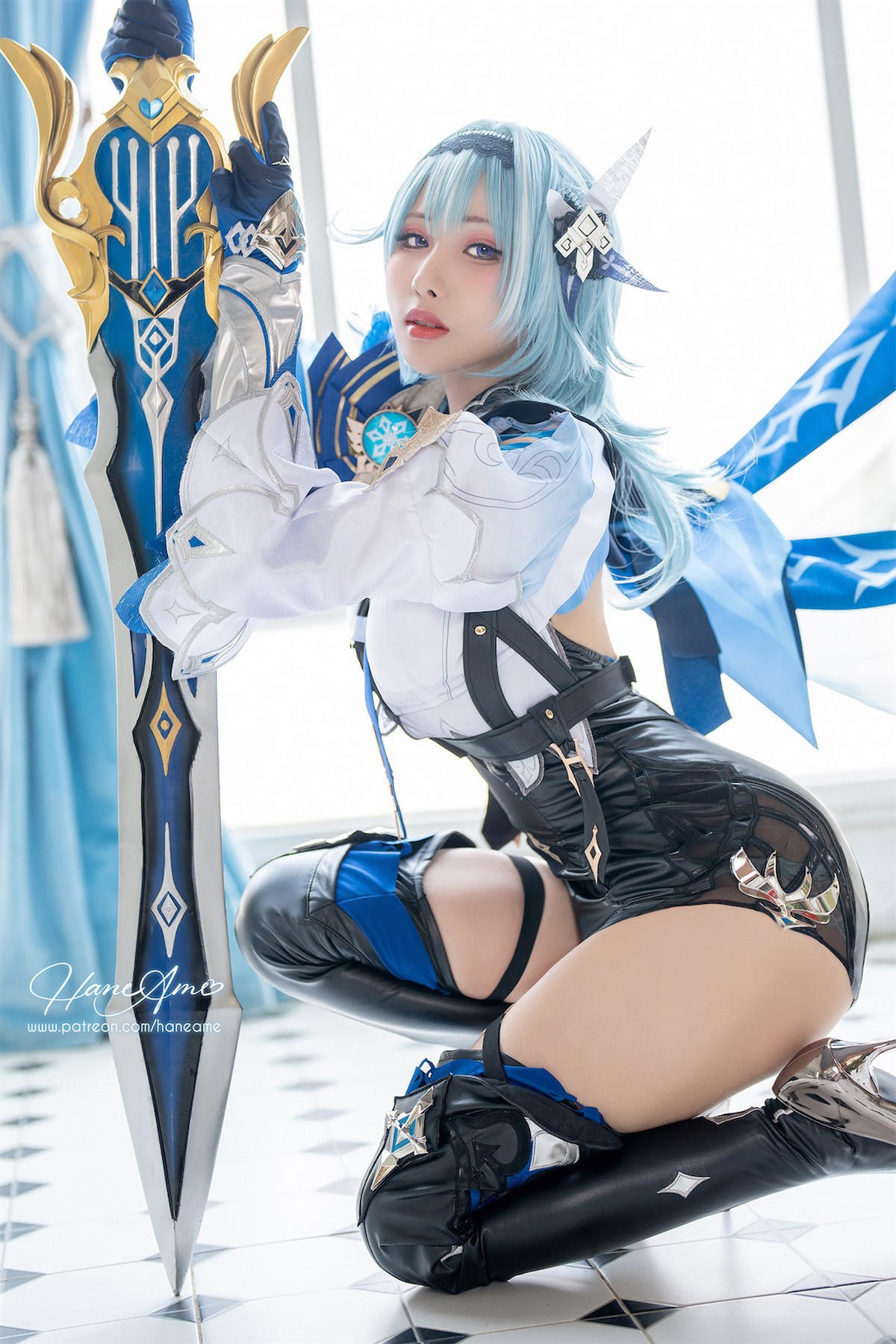 雨波HaneAme Cosplay Eula Lawrence Genshin Impact(6)