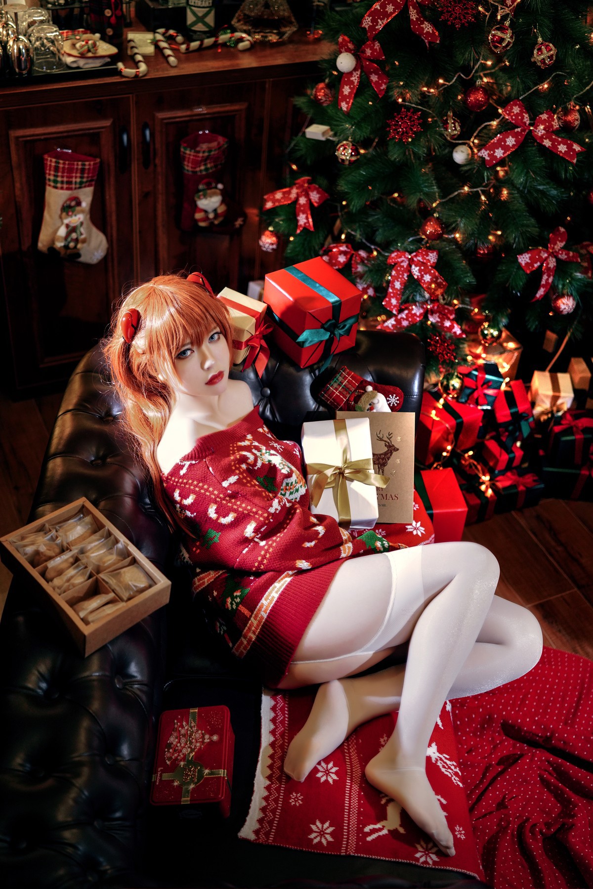 Cosplay 半半子 式波・ASUKA Christmas(15)