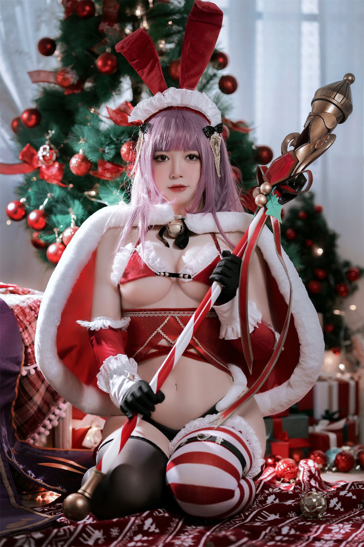 Cosplay 半半子 Christmas Bunny Aike(9)