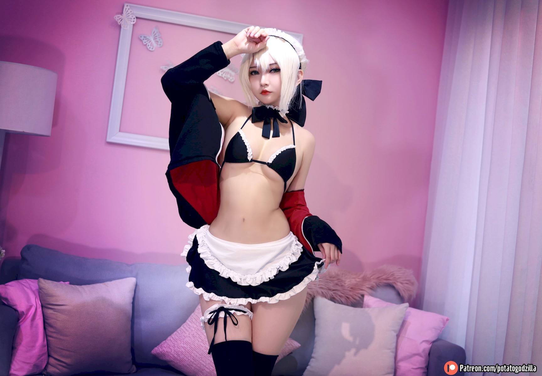Potato Godzilla Cosplay セイバーオルタ メイド Ver.(19)