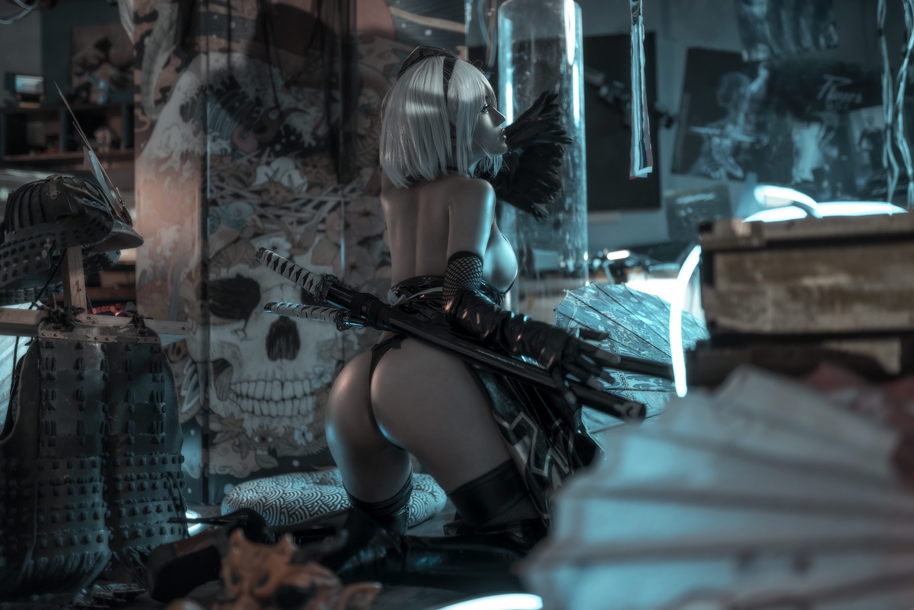 Cosplay 一笑芳香沁 忍者2B Nier(16)