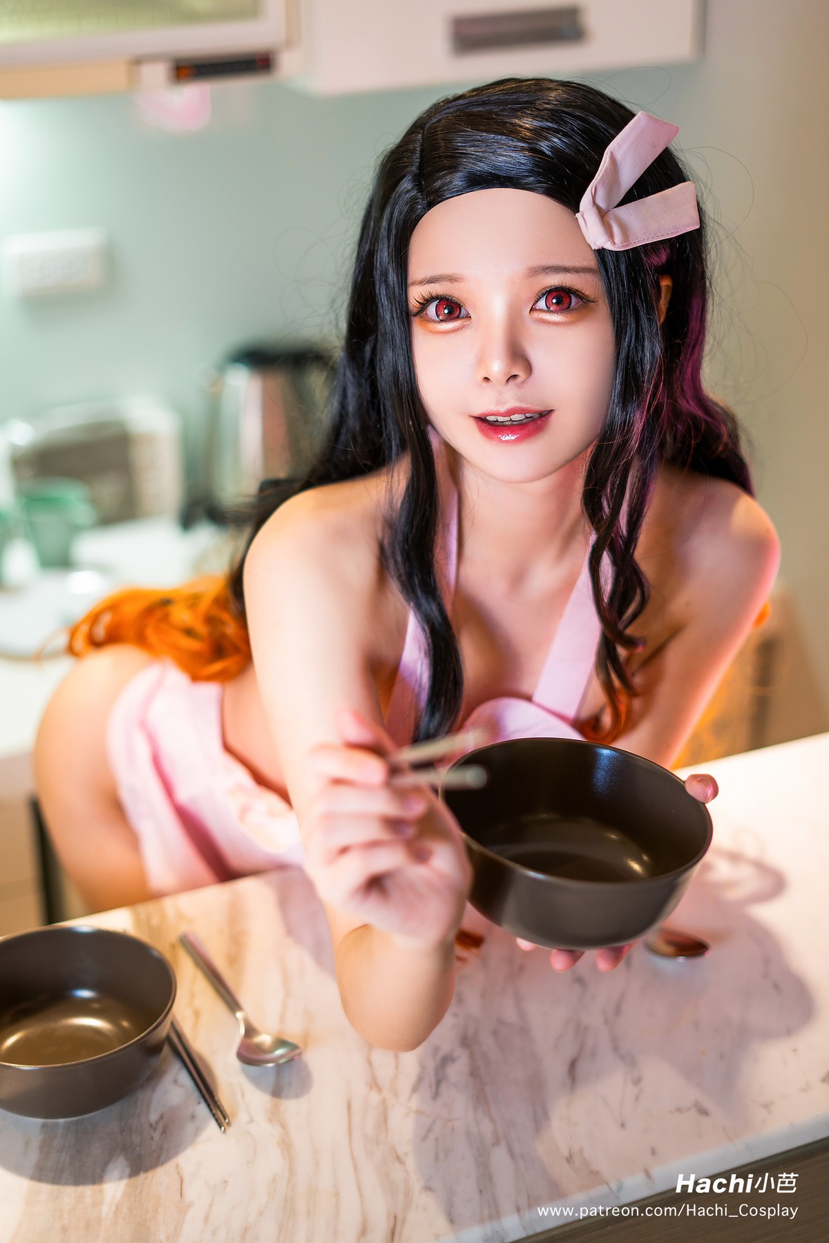 Cosplay Hachi小芭 灶门祢豆子 Nezuko Apron(11)