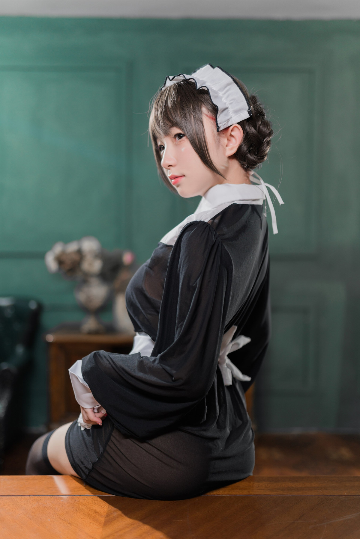 Cosplay 花铃 黑丝透明短裙女仆 Set.02(4)